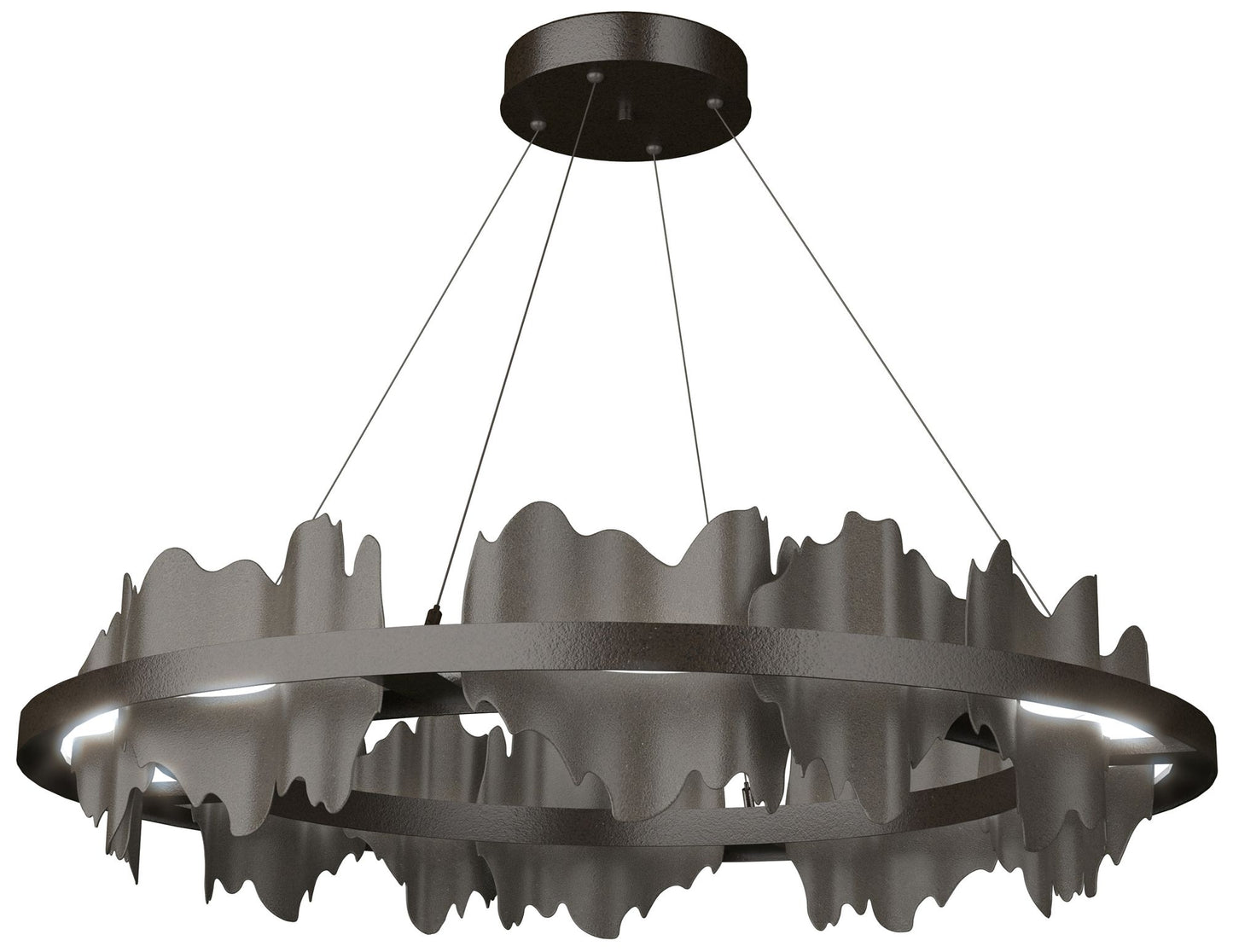 Hildene 38"W Smoke Accented Circular Oil Rubbed Bronze Standard LED Pe