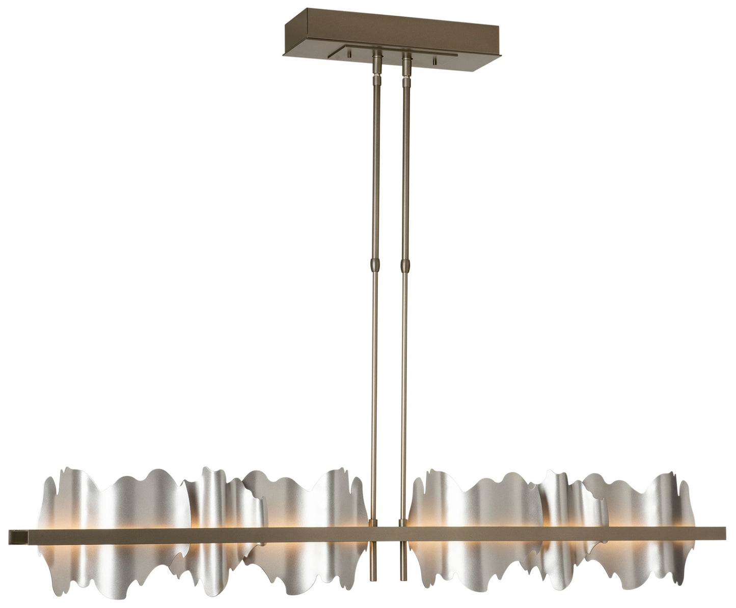 Hildene 51.9" Wide Large Dark Smoke And Vintage Platinum LED Pendant