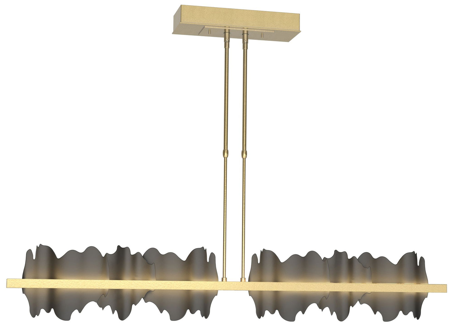 Hildene 51.9" Wide Large Modern Brass And Black LED Pendant