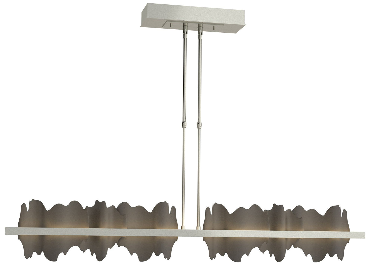 Hildene 51.9" Wide Large Sterling And Dark Smoke LED Pendant