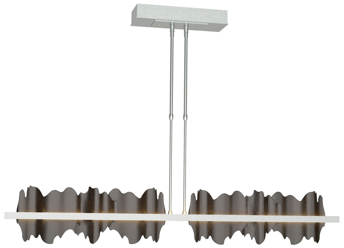 Hildene 51.9" Wide Large Vintage Platinum And Bronze LED Pendant