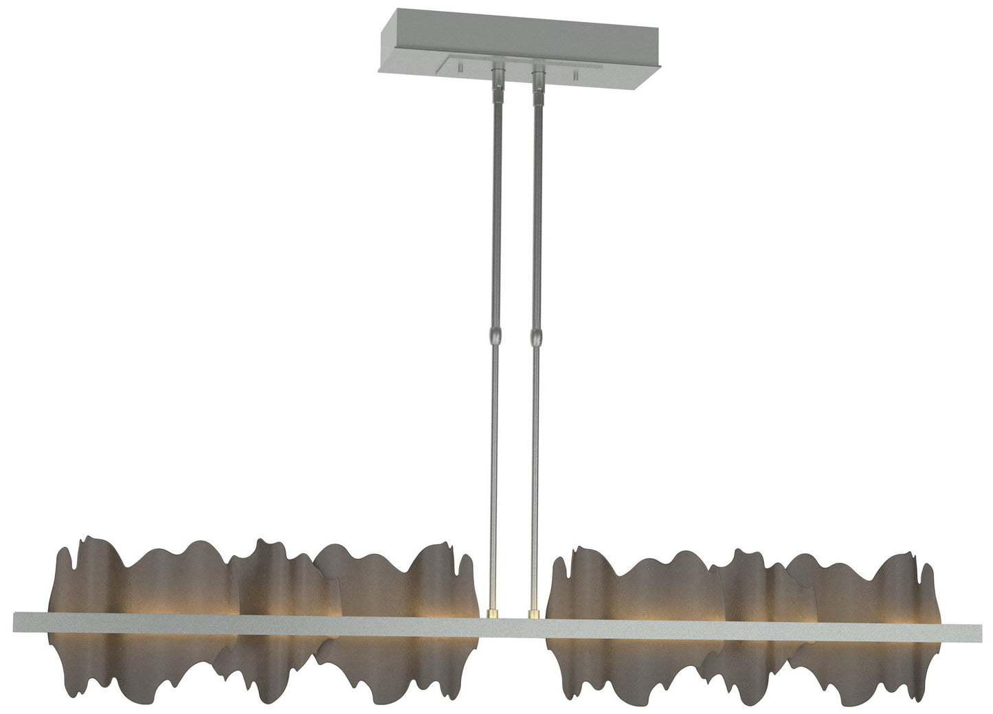 Hildene 51.9" Wide Large Vintage Platinum And Dark Smoke LED Pendant