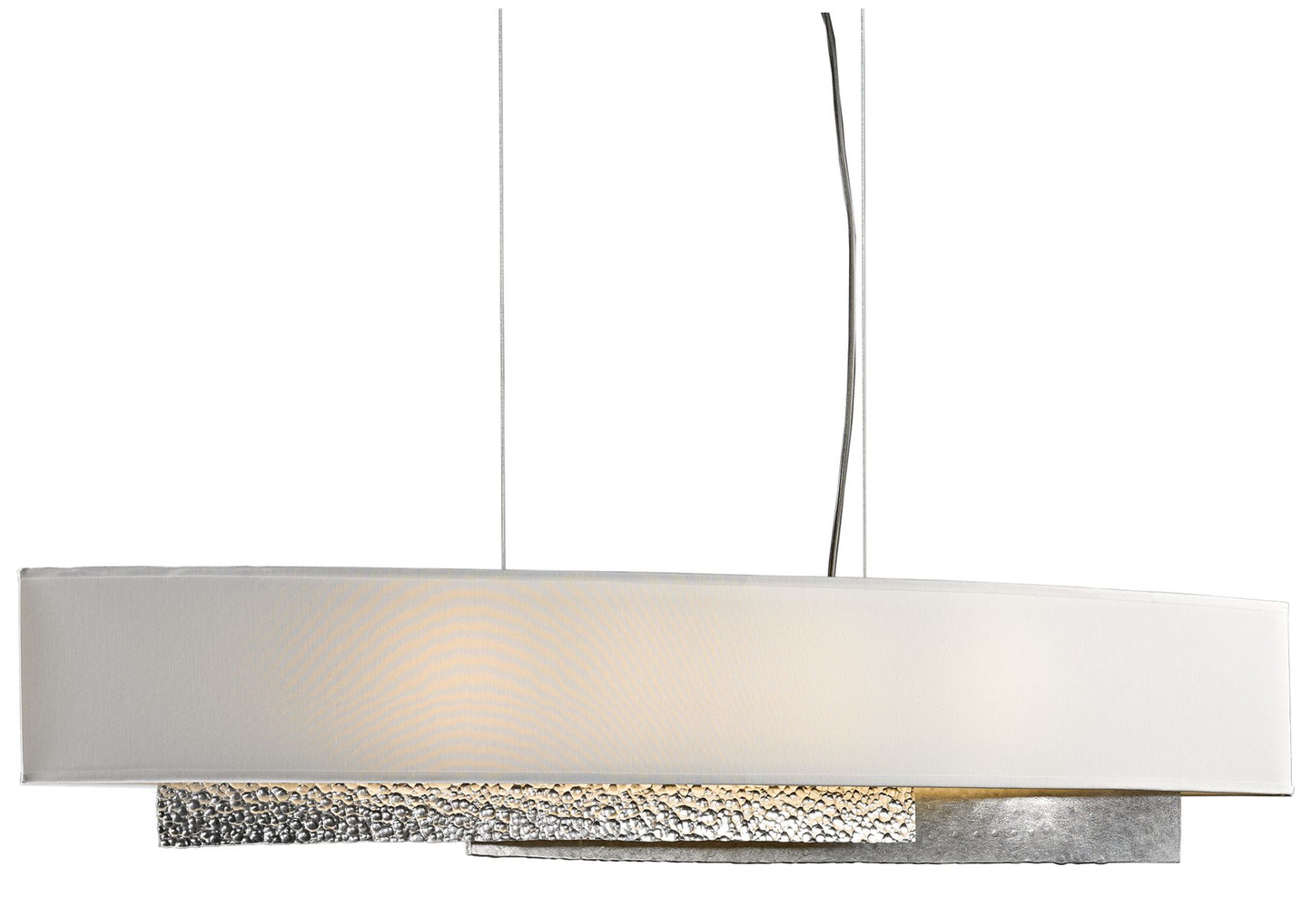 Hubbardton Forge Oceanus 42" Wide Sterling and White Linear Pendant