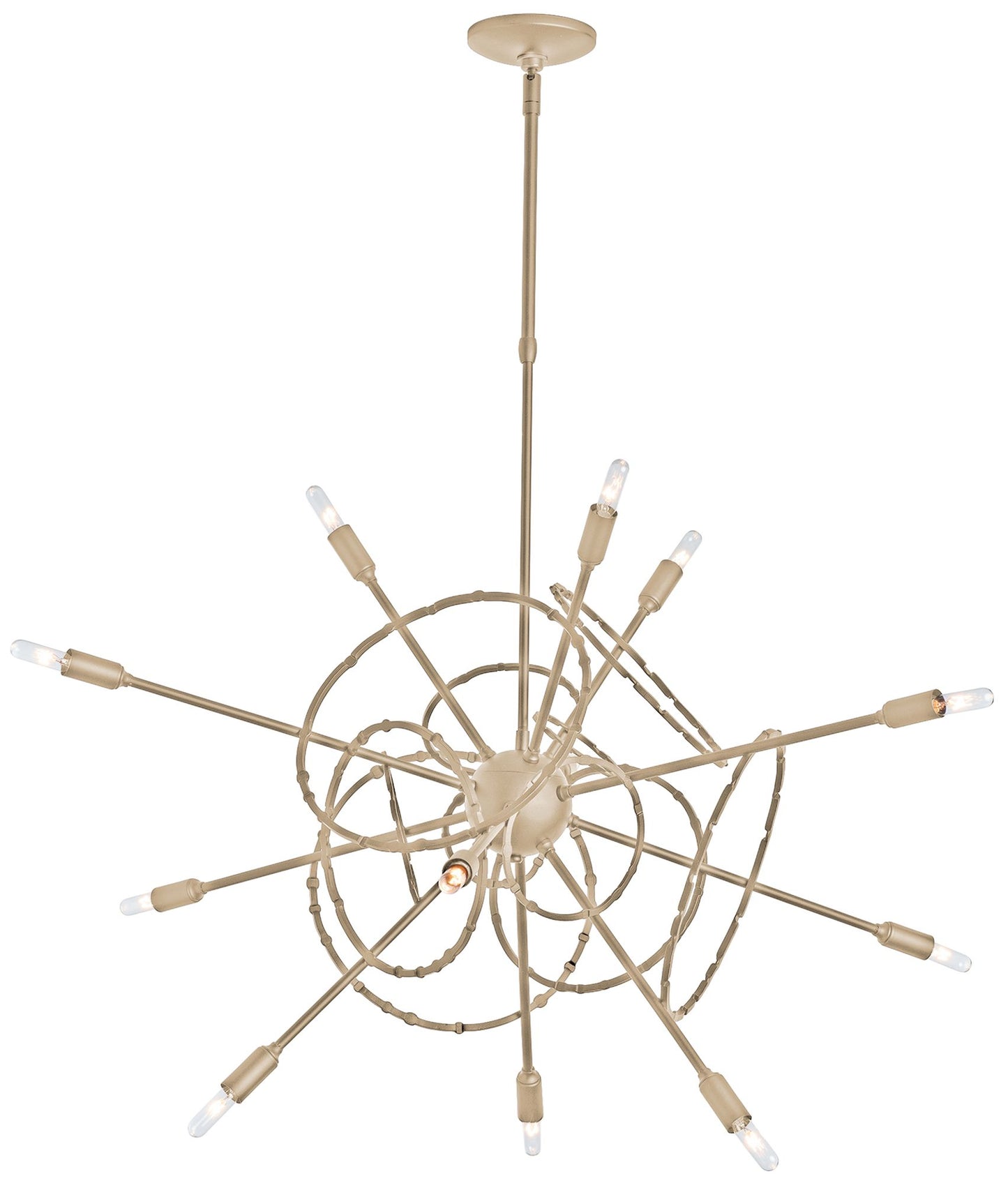 Hubbardton Forge Olympus 32" 12-Light Soft Gold Starburst Pendant
