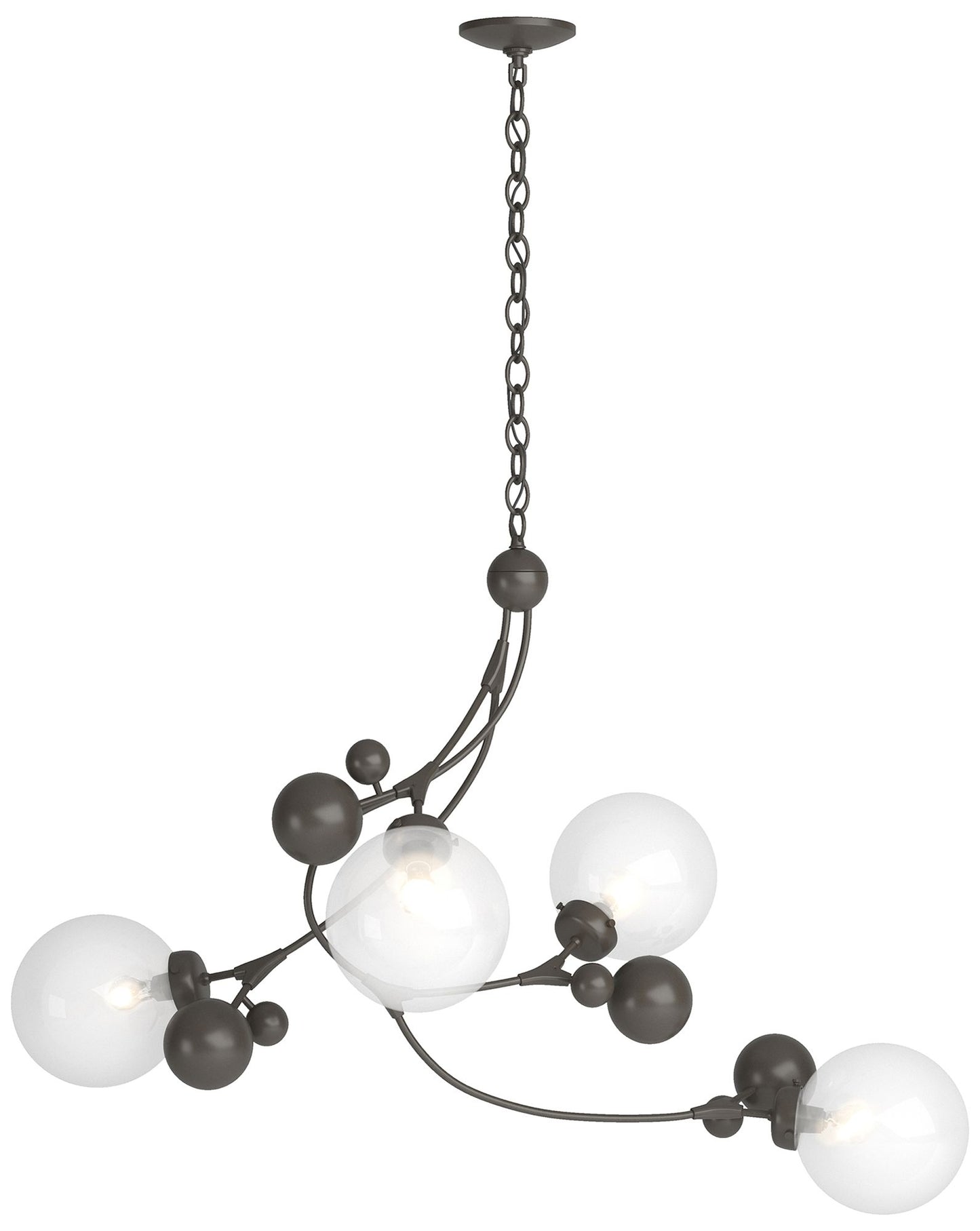 Hubbardton Forge Sprig 42" Wide Dark Smoke 4-Light Pendant