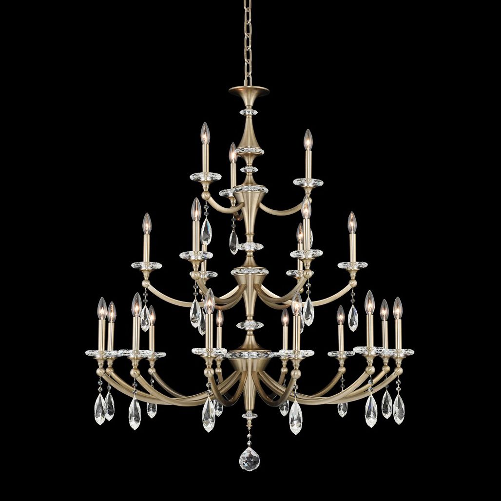 Kalco Floridia 42" Wide Champagne Gold 21-Light 3-Tier Chandelier