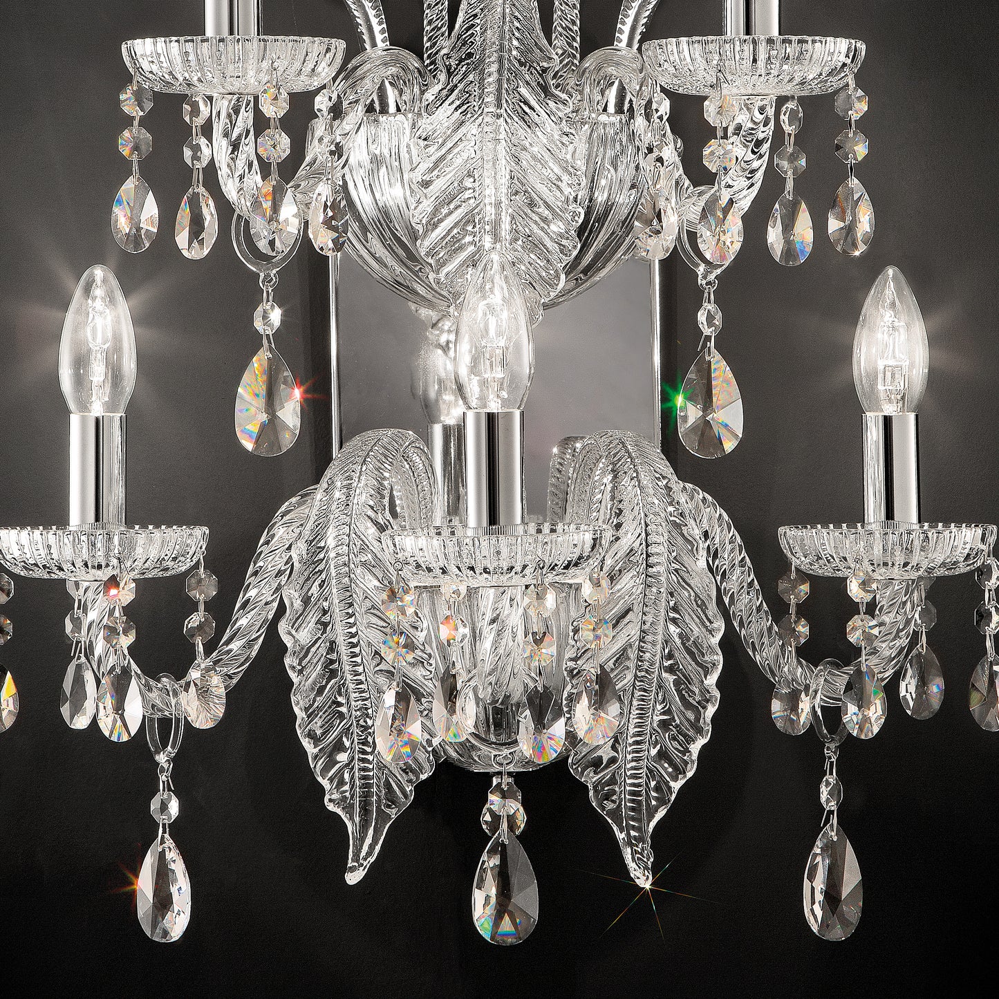 Large Acanthus Glass Wall Light