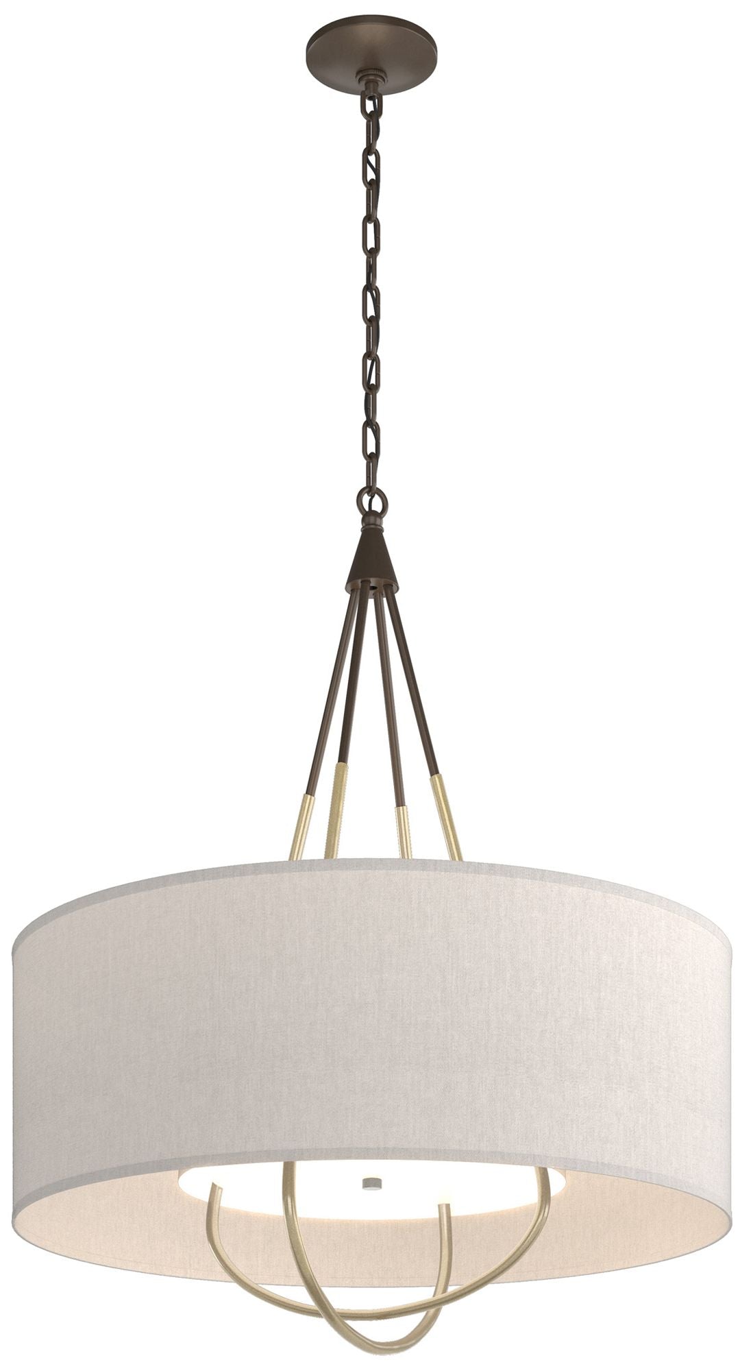 Loop Pendant - Bronze - Modern Brass - Flax Shade