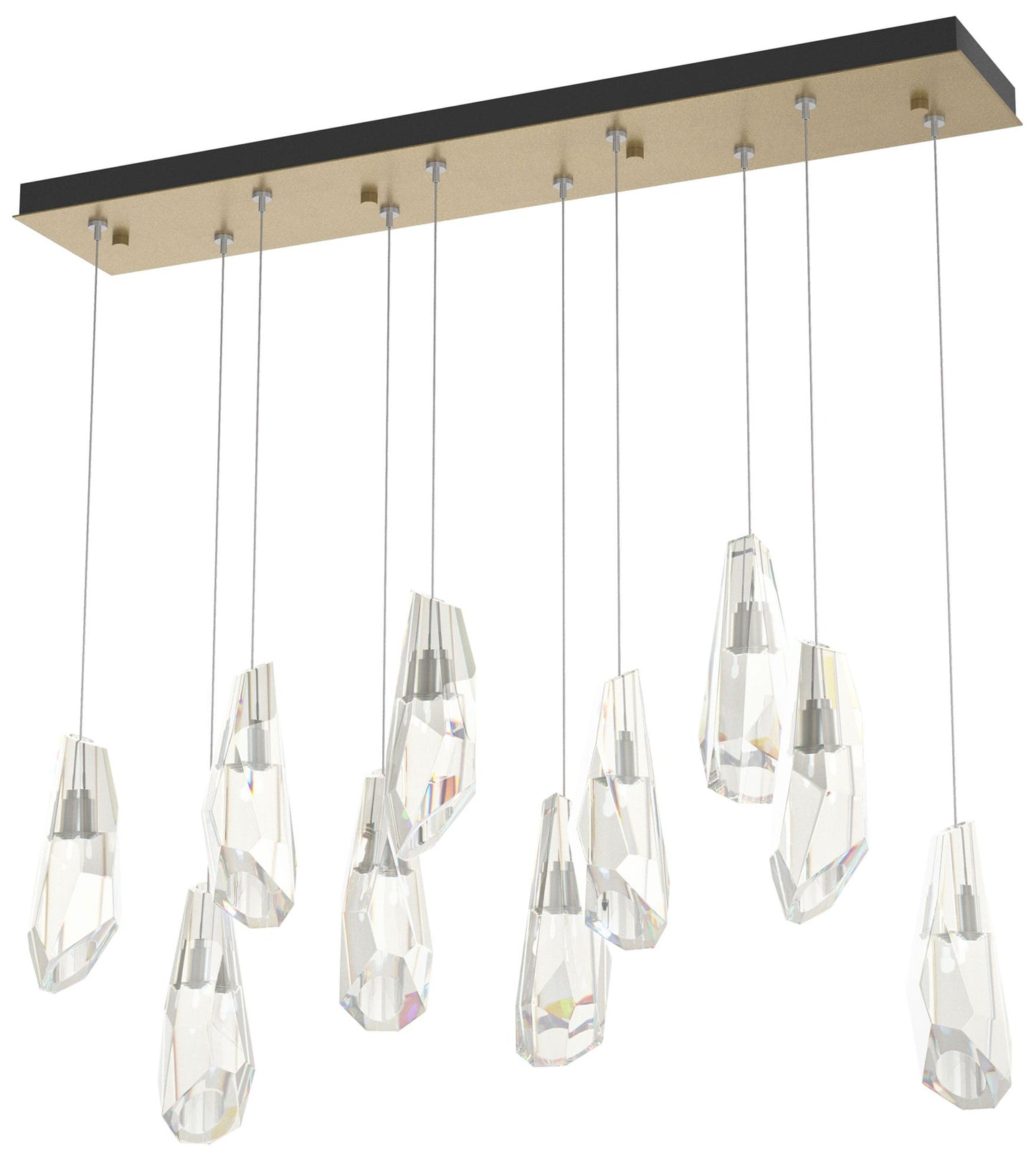 Luma 10-Light Large Crystal Rectangular Pendant - Gold - Crystal