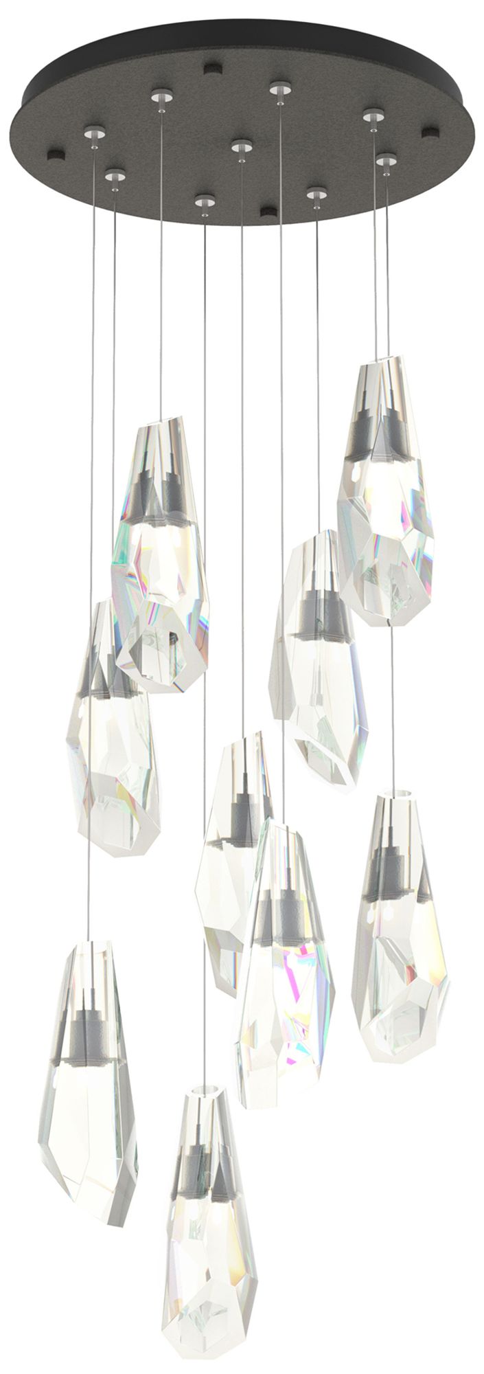 Luma 9-Light Large Crystal Round Pendant - Iron - Crystal