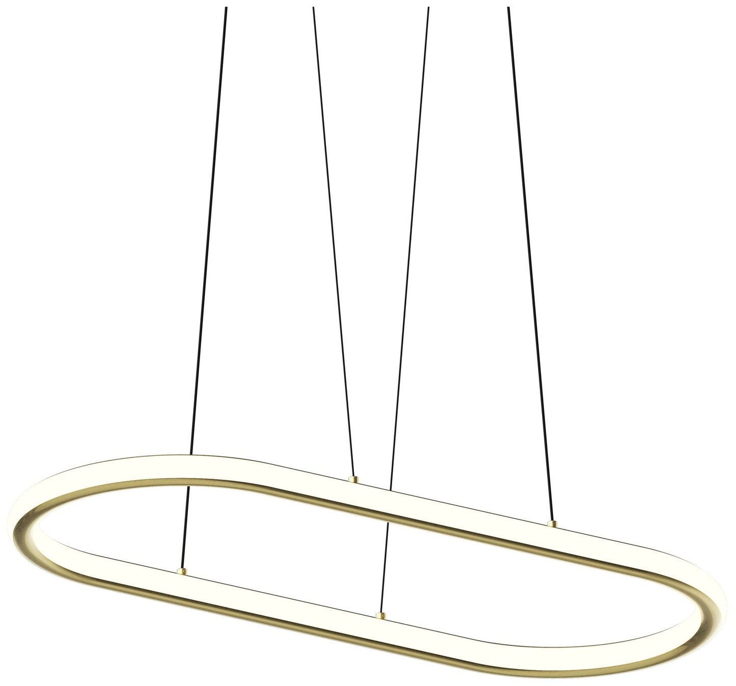 Luna 33.5" Wide Brass 3500K Racetrack Pendant