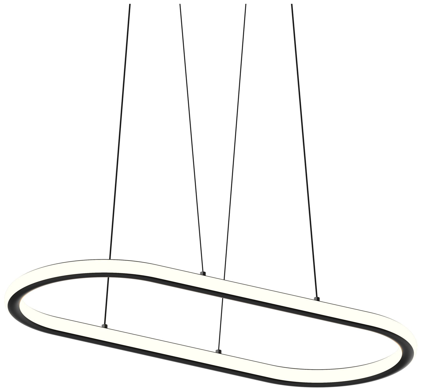 Luna 33.5" Wide Satin Black 3500K Racetrack Pendant