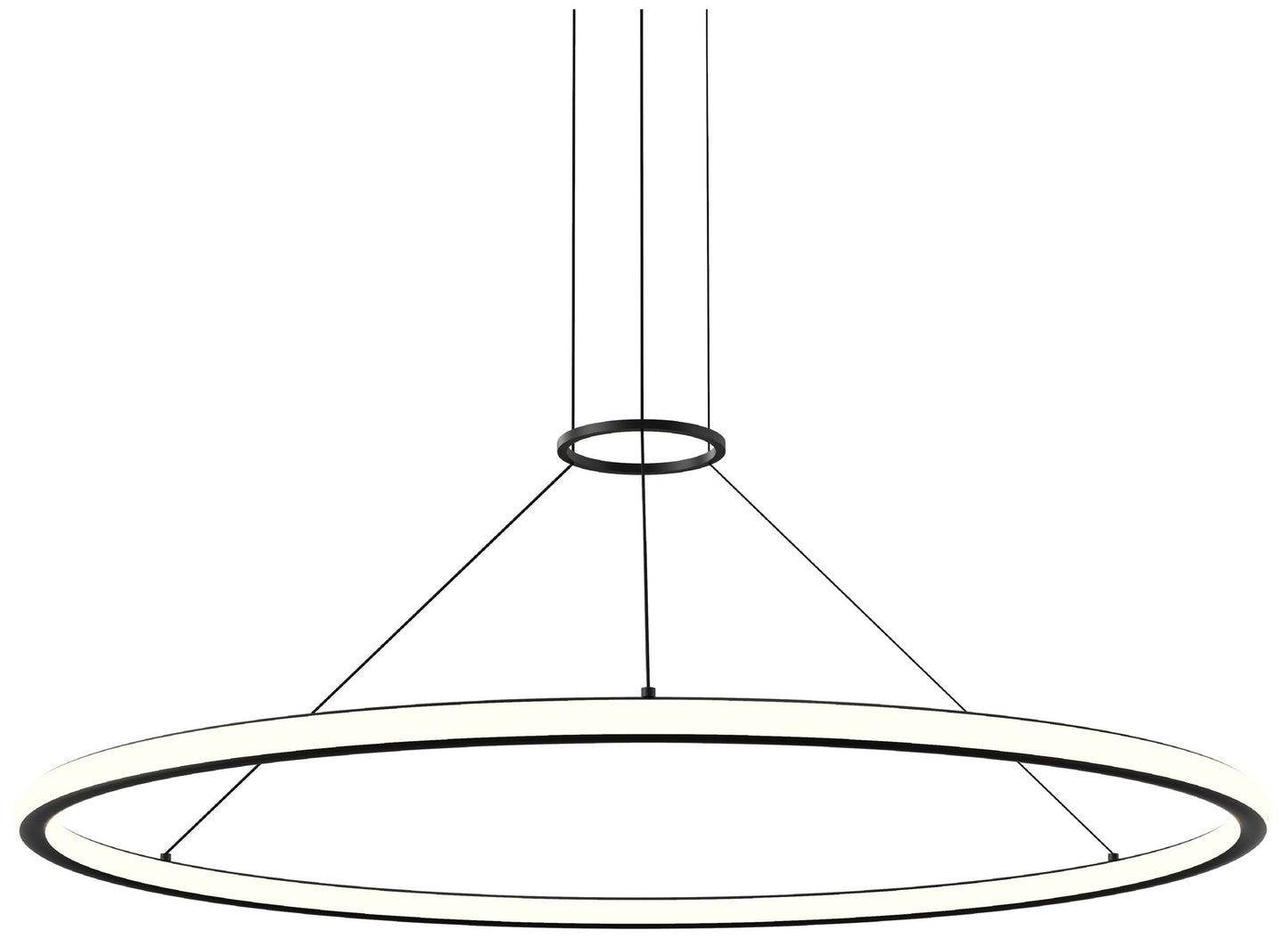 Luna 48" Round LED Pendant w/ 20' Cord (3500K) - Satin Black