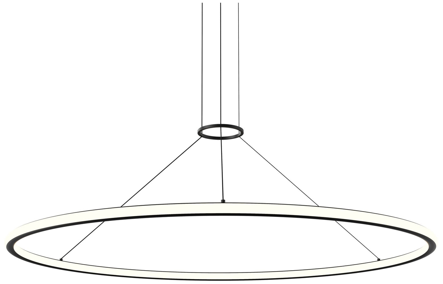 Luna 60" Round LED Pendant w/ 20' Cord (2700K) - Satin Black
