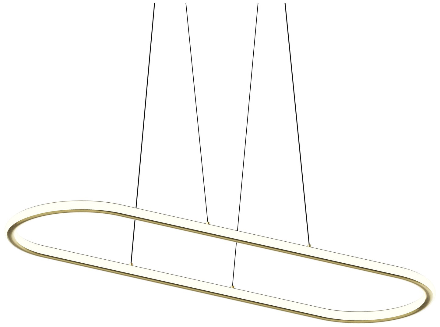 Luna 61.5" Wide Brass 3500K Racetrack Pendant