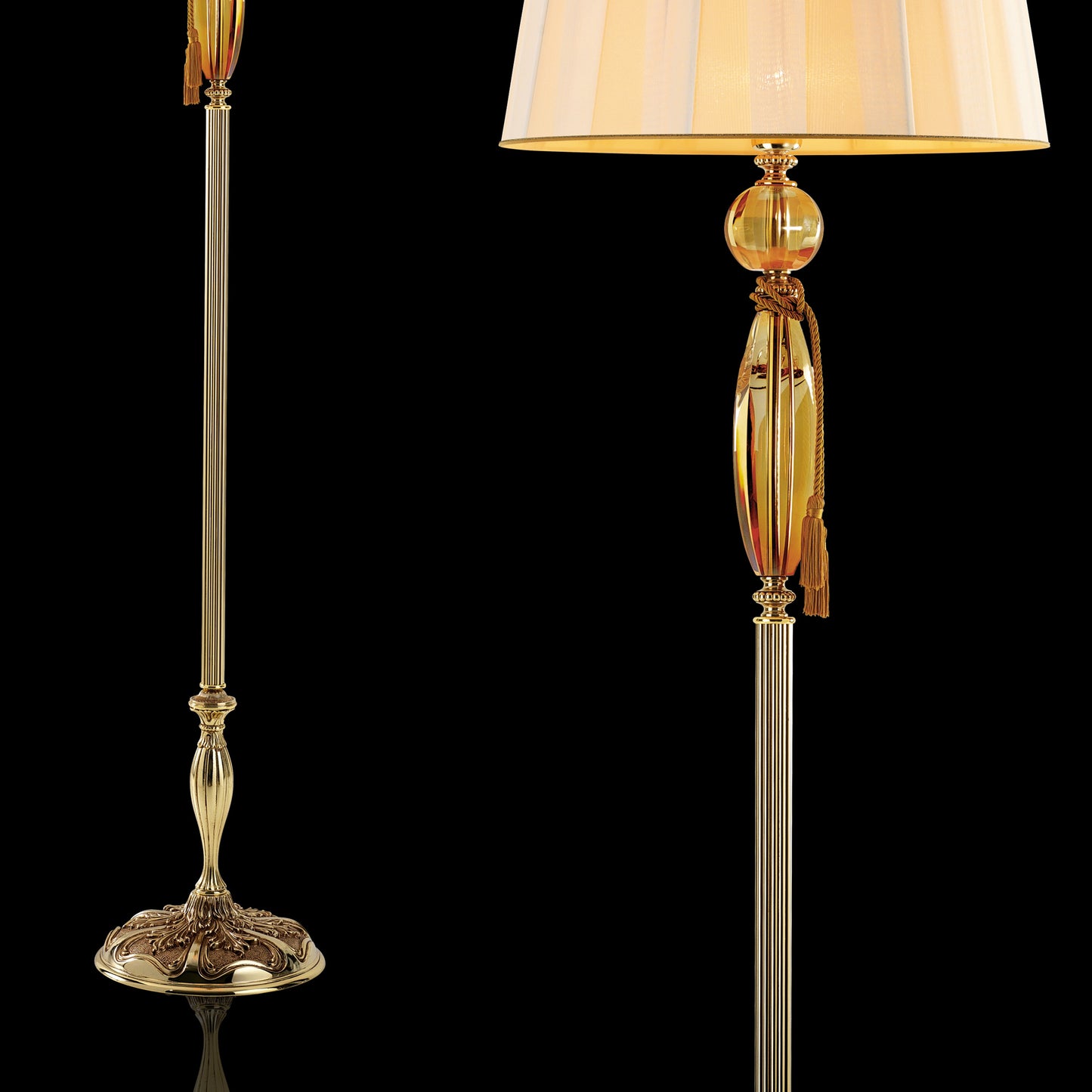 Luxury Amber Glass Floor Lamp