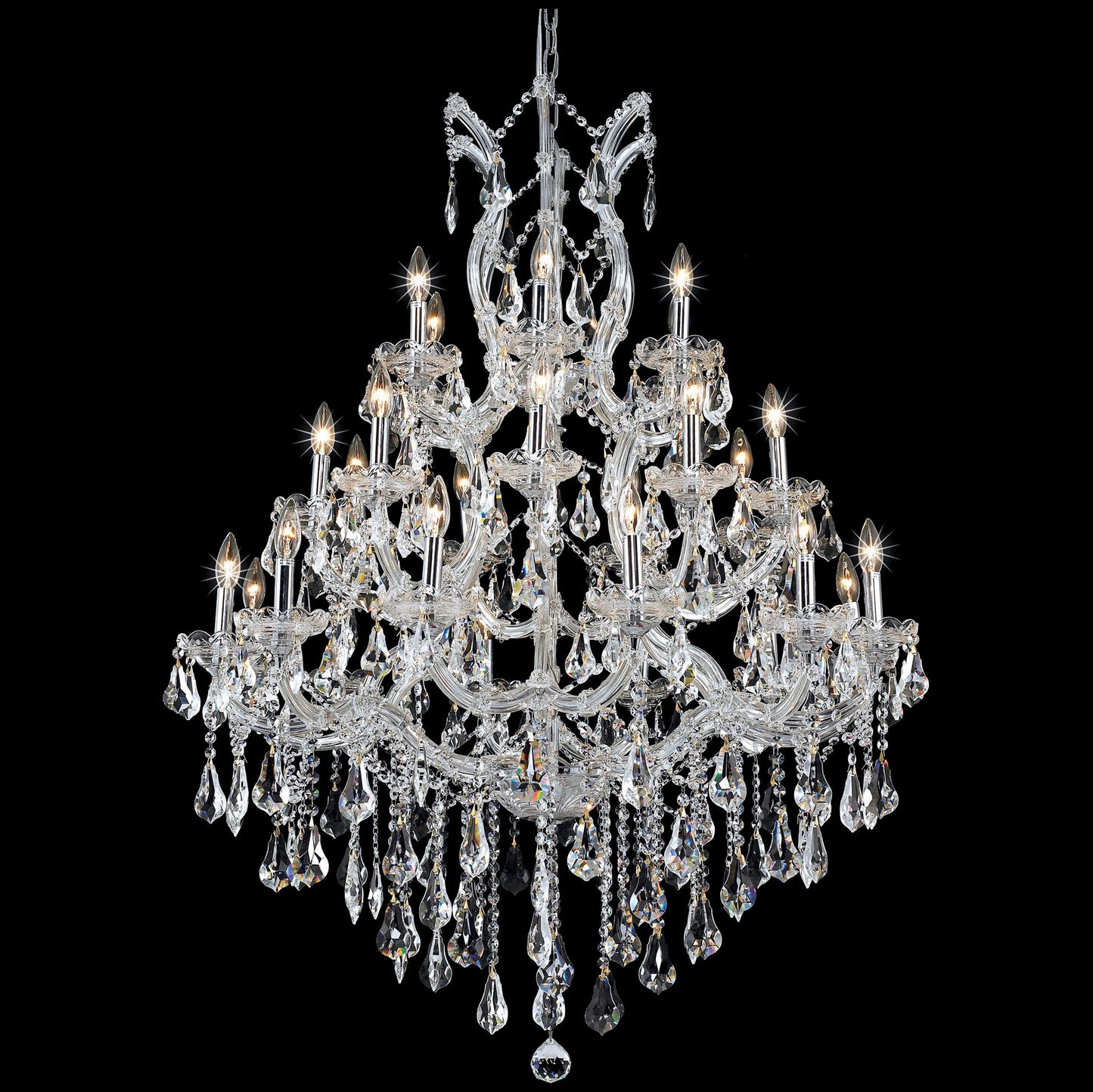 Maria Theresa 28 Lt Chrome Chandelier Clear