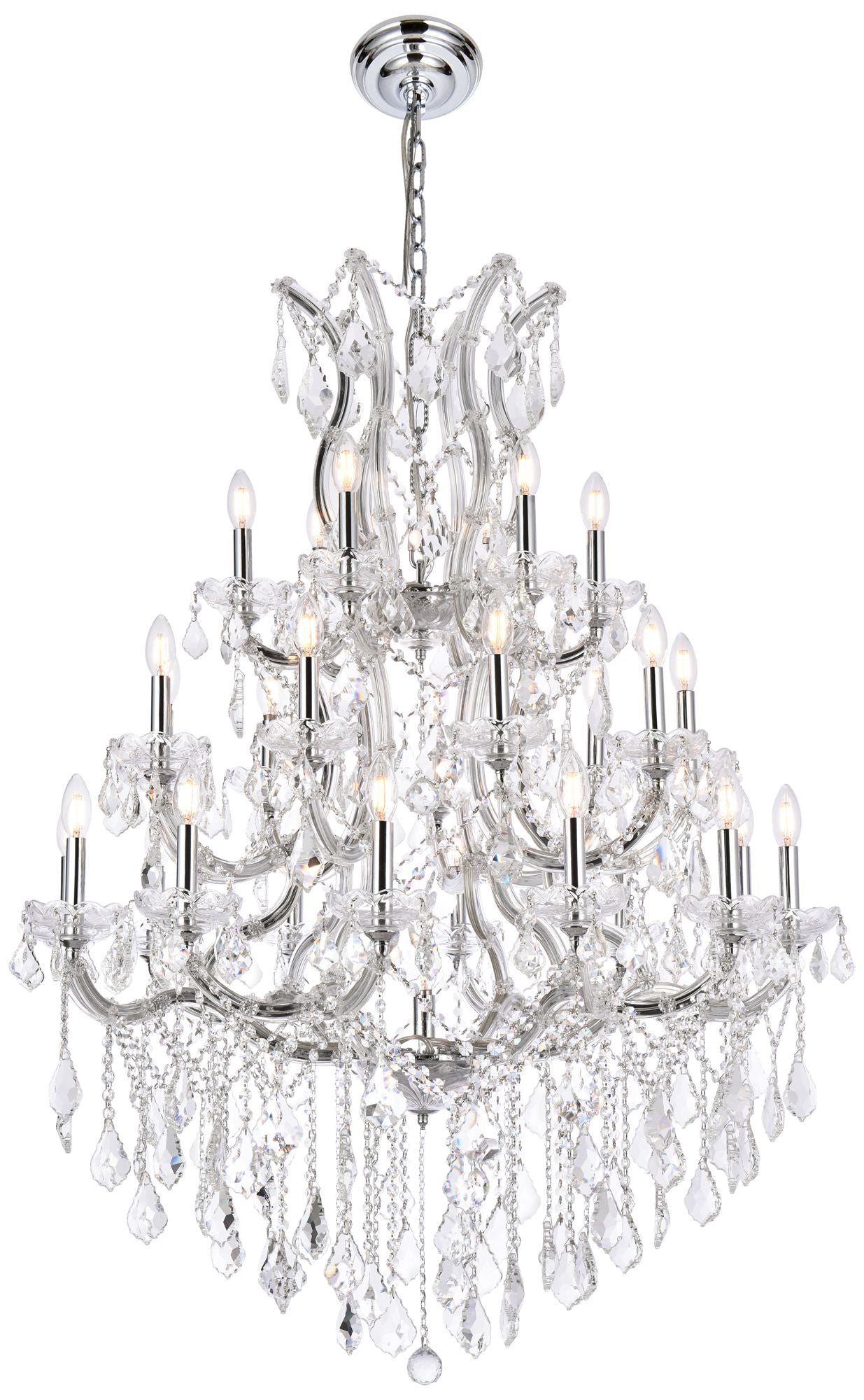 Maria Theresa 28 Lt Chrome Chandelier Clear