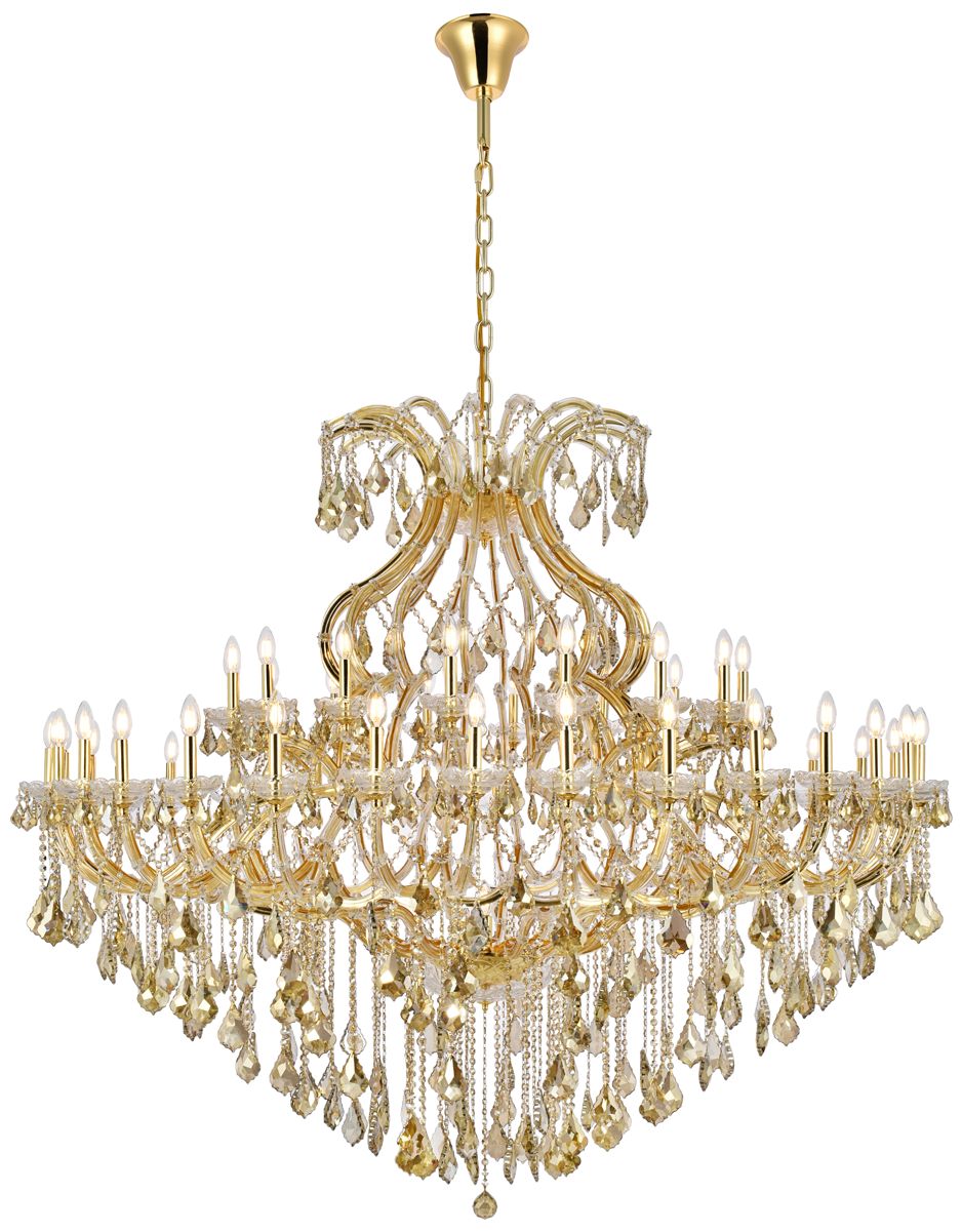 Maria Theresa 49 Lt Gold Chandelier Golden Teak
