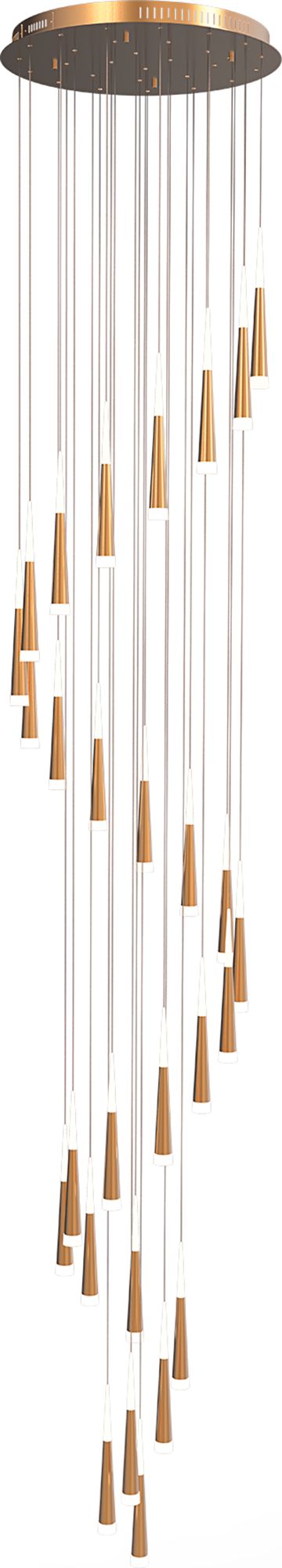 Meteor 33 1/2" Wide Brushed Gold 28-Light LED Chandelier