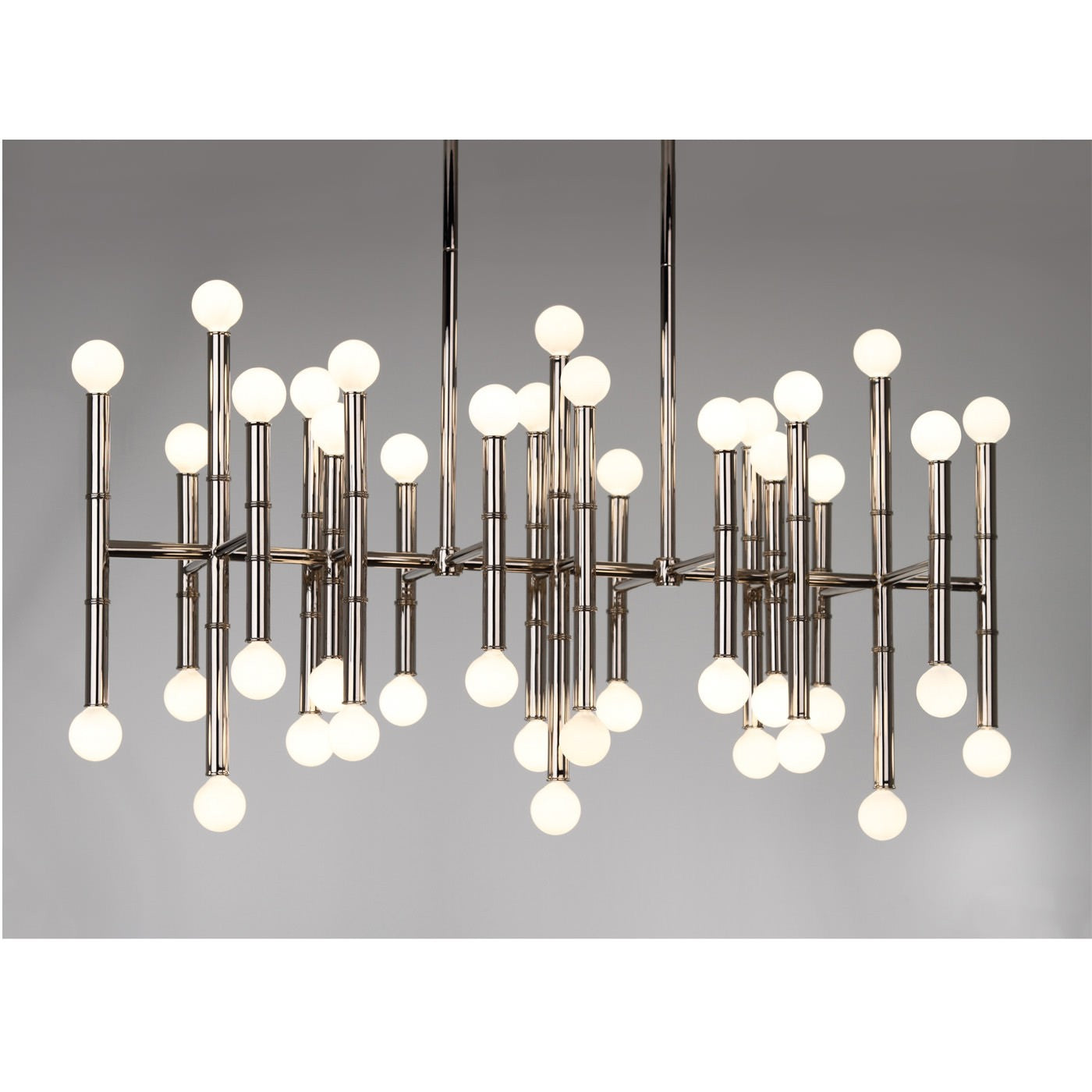 Polished Nickel 42 Light Andy Abbey GM079 Chandeliers with Shades 14Wx24Hx38L