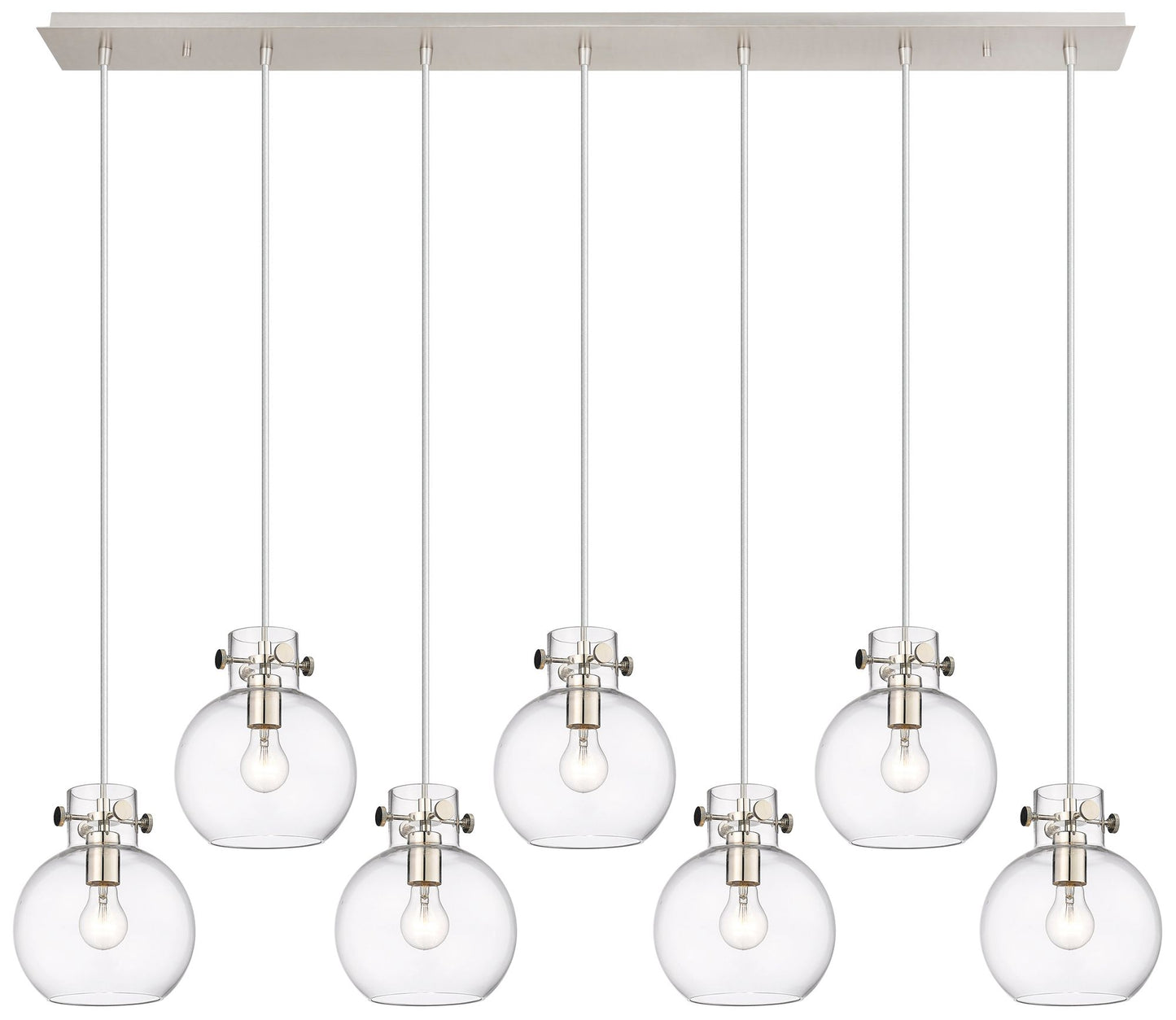 Milan 36.13" Wide 5 Light Brushed Brass Linear Pendant w/ Light Smoke