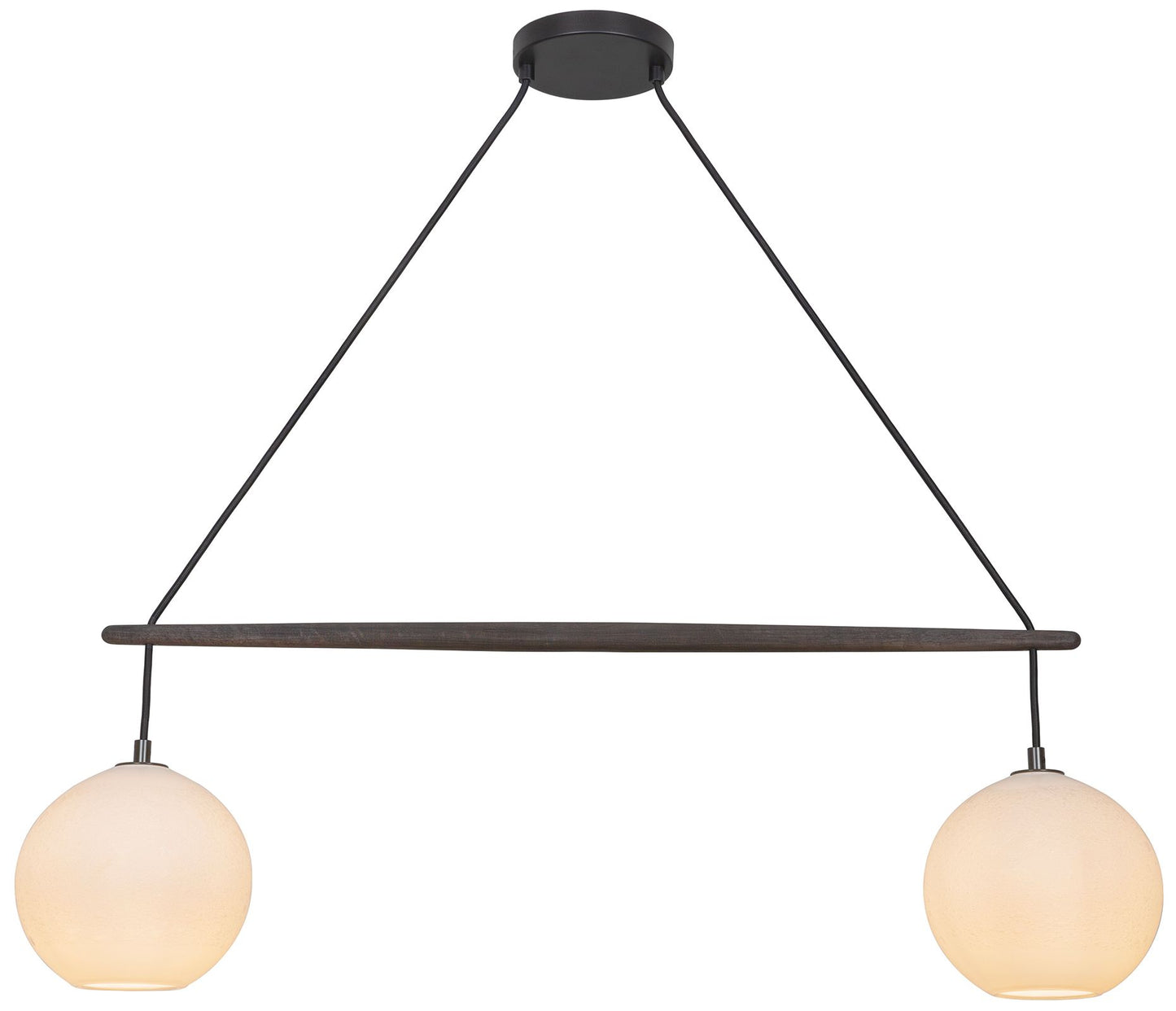Miro 9" Wide Bubble Glass Dark Walnut Crossbar Chandelier w/ Black Acc