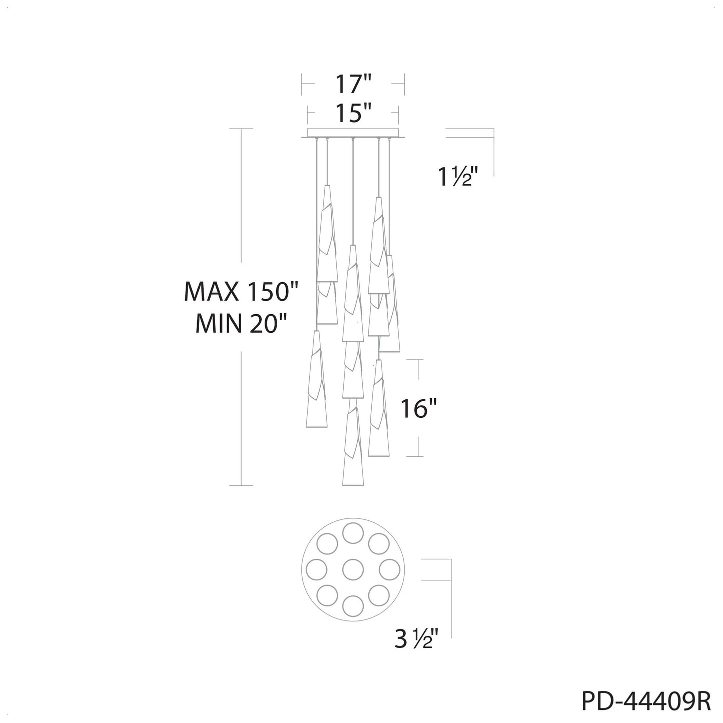 Modern FormsKilt Aged Brass 2700-3000-3500-4000K