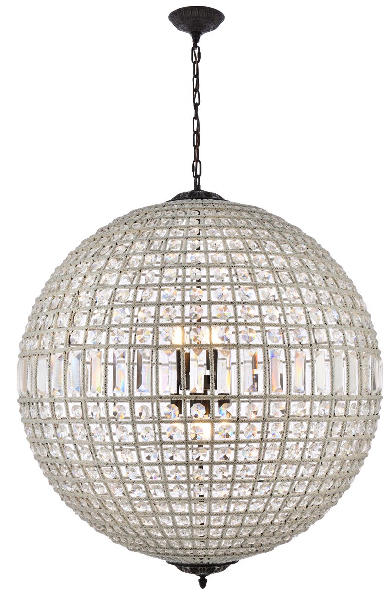 Olivia 8 Lt Dark Bronze Chandelier Clear