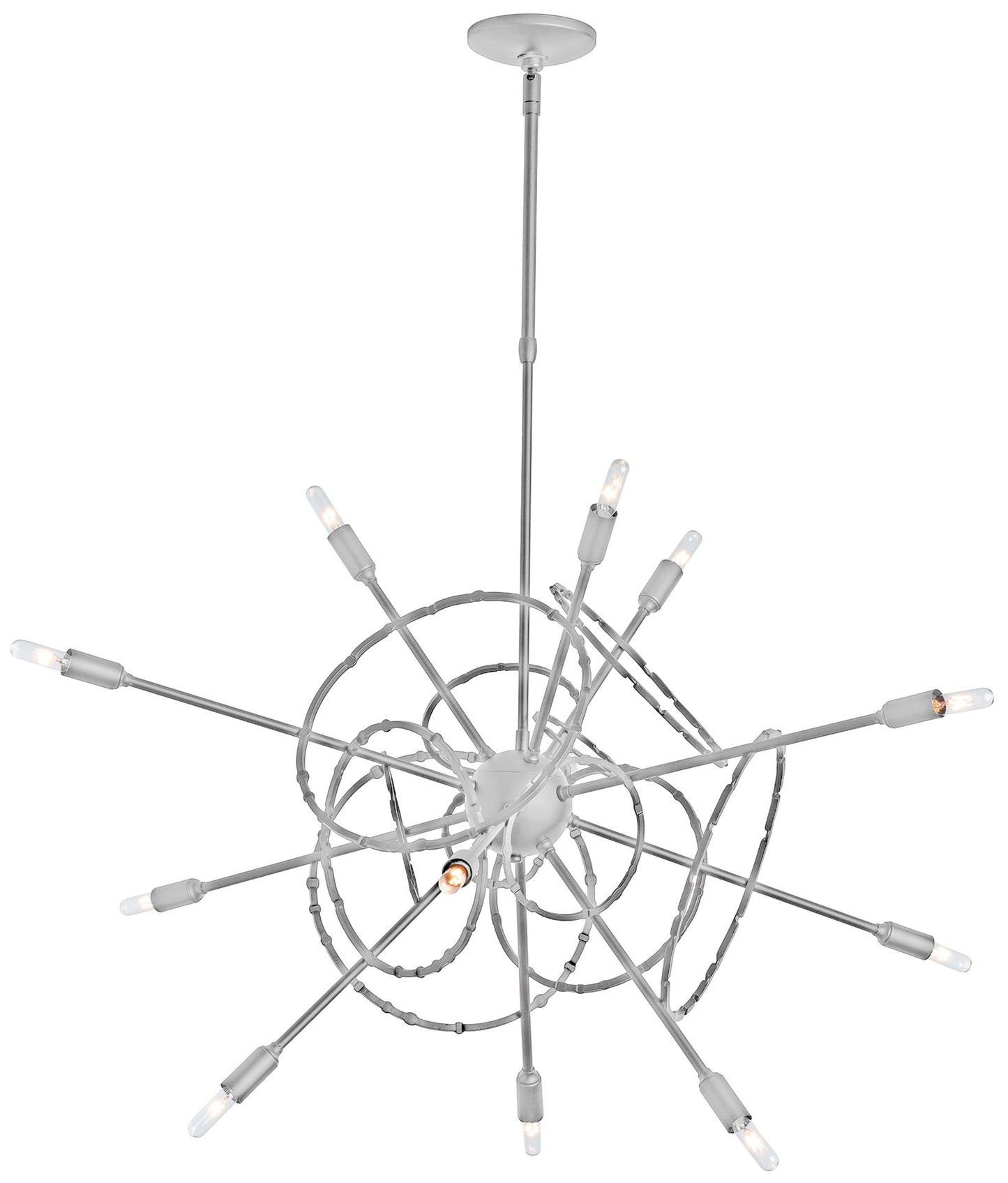 Olympus 33.2" Wide 12.Light Vintage Platinum Starburst Pendant