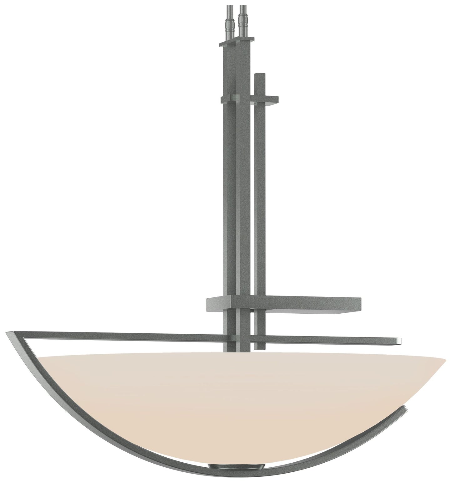 Ondrian 26" Wide Vintage Platinum Long Pendant With Opal Glass Shade