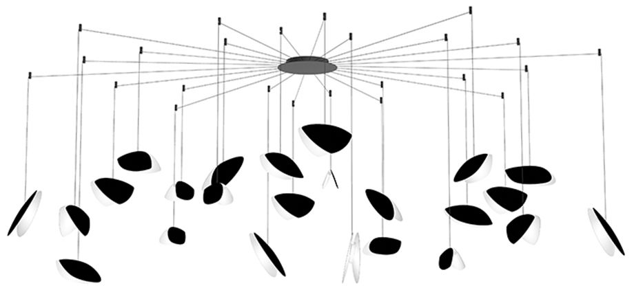 Papillons 24-Light Swag LED Pendant - Satin Black - Satin Black