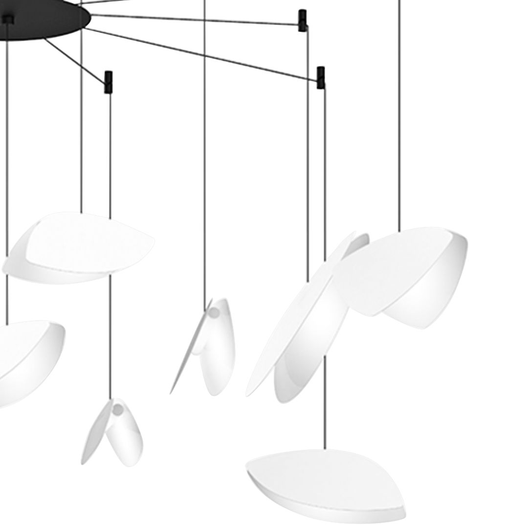 Papillons�?30"W Satin White 13-Light LED Pendant Light