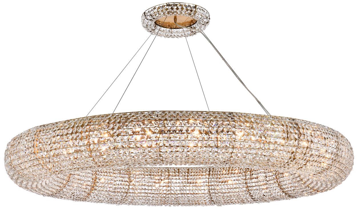 Paris 24 Lt Brass Chandelier Clear