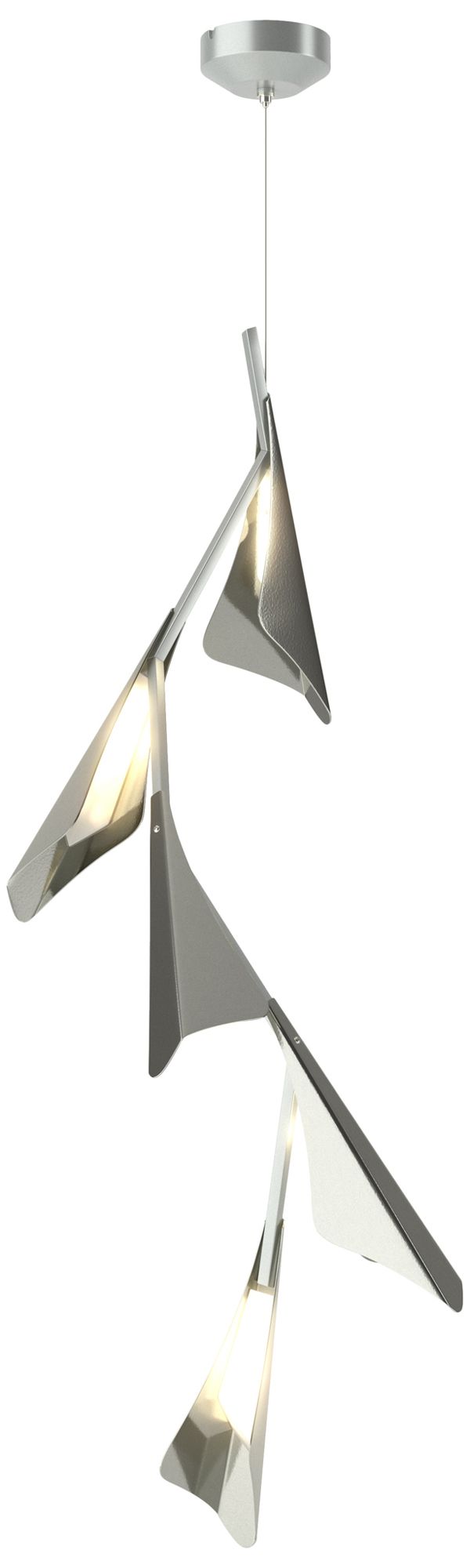 Plume 15"W 5-Light Sterling and Vintage Platinum Standard LED Pendant