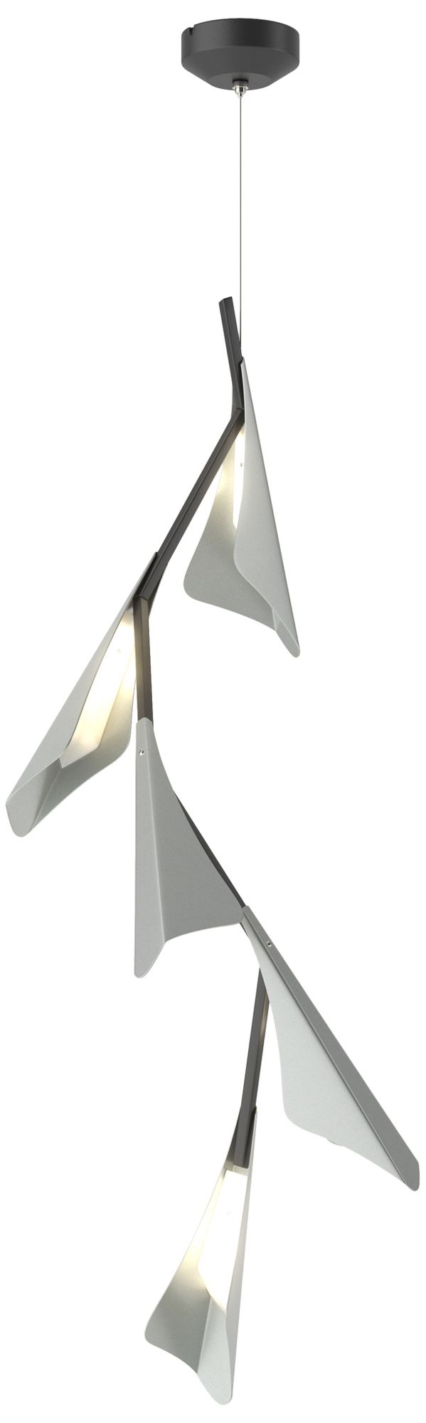 Plume 15"W 5-Light Vintage Platinum and Black Standard LED Pendant