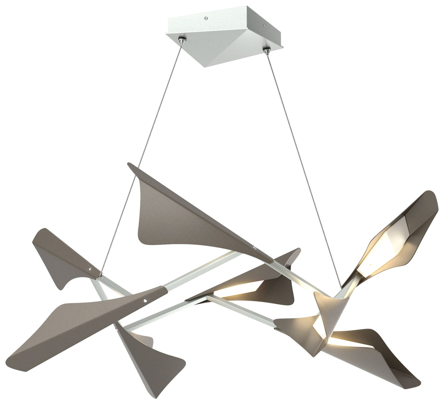 Plume 37.6"W 8-Light Dark Smoke and Vintage Platinum Standard LED Pend