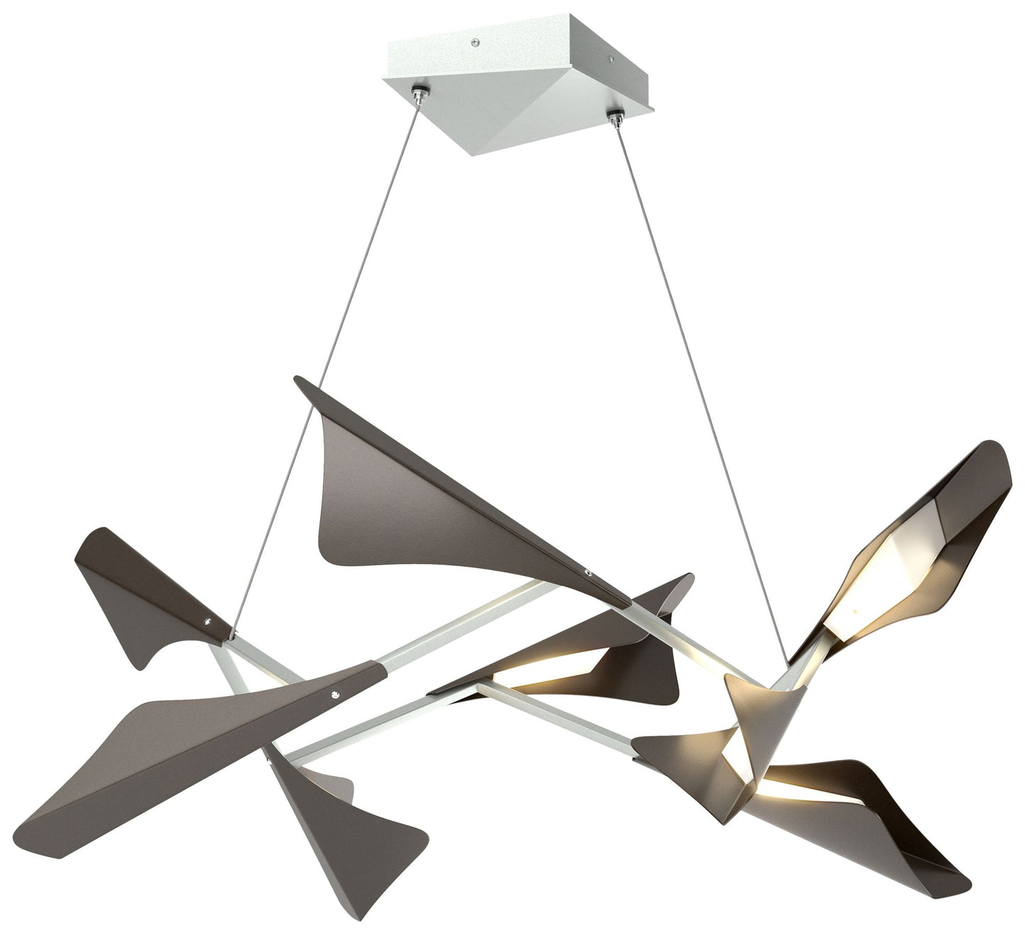 Plume 37.6"W 8-Light Oil Rubbed Bronze and Standard LED Pendant