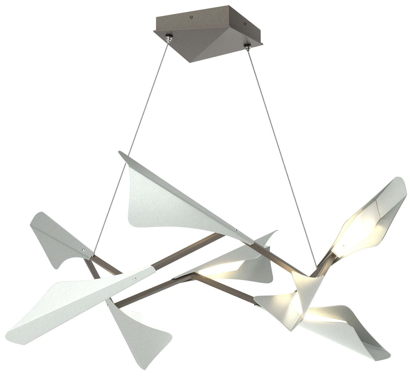 Plume 37.6"W 8-Light Vintage Platinum and Dark Smoke Standard LED Pend