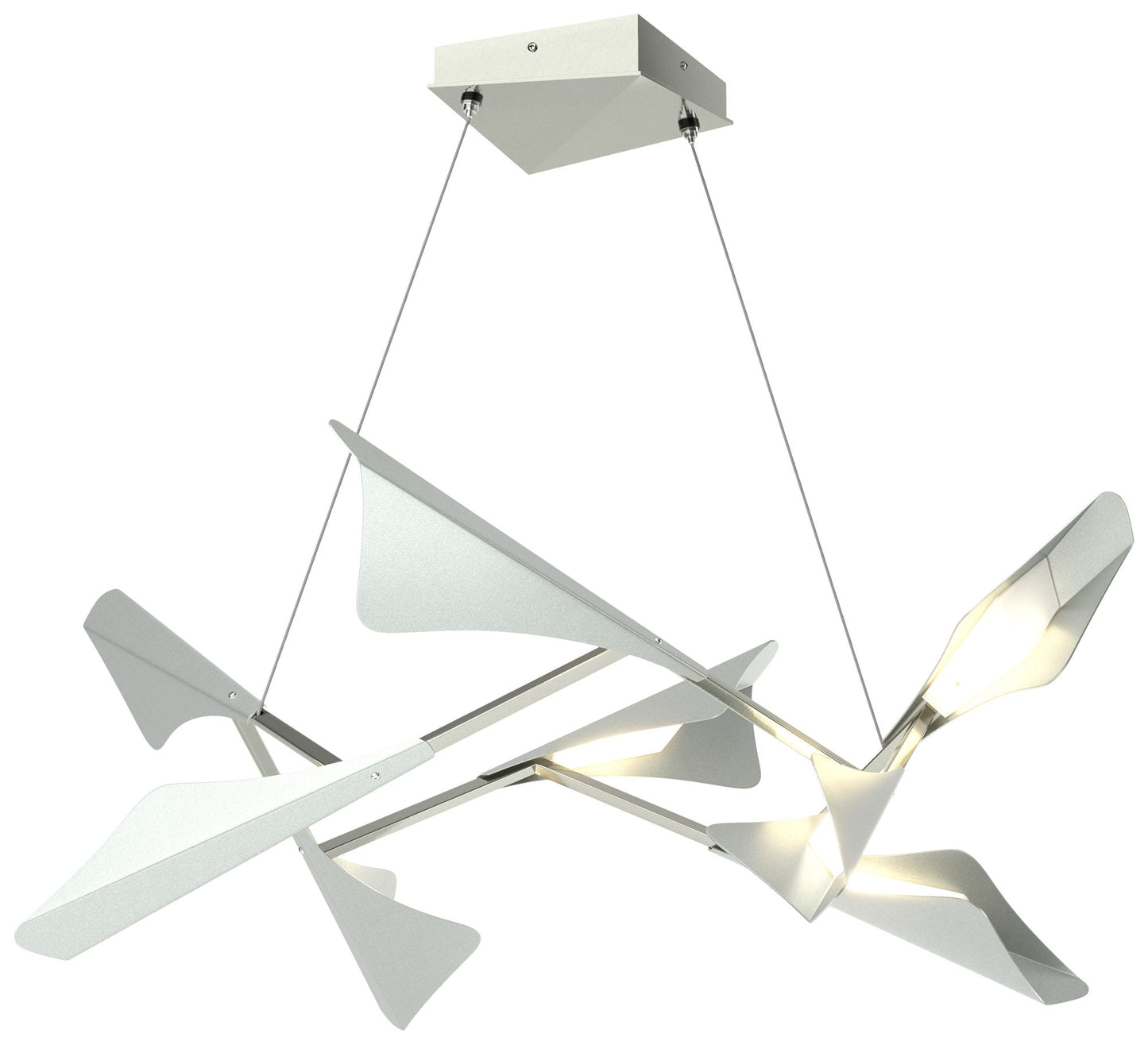 Plume 37.6"W 8-Light Vintage Platinum and Sterling Standard LED Pendan