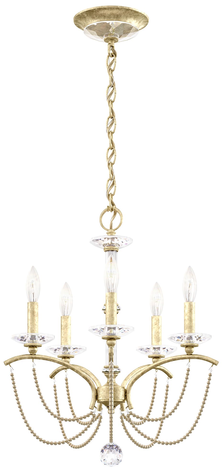 Priscilla 22"H x 18"W 5-Light Crystal Chandelier in Heirloom Silv
