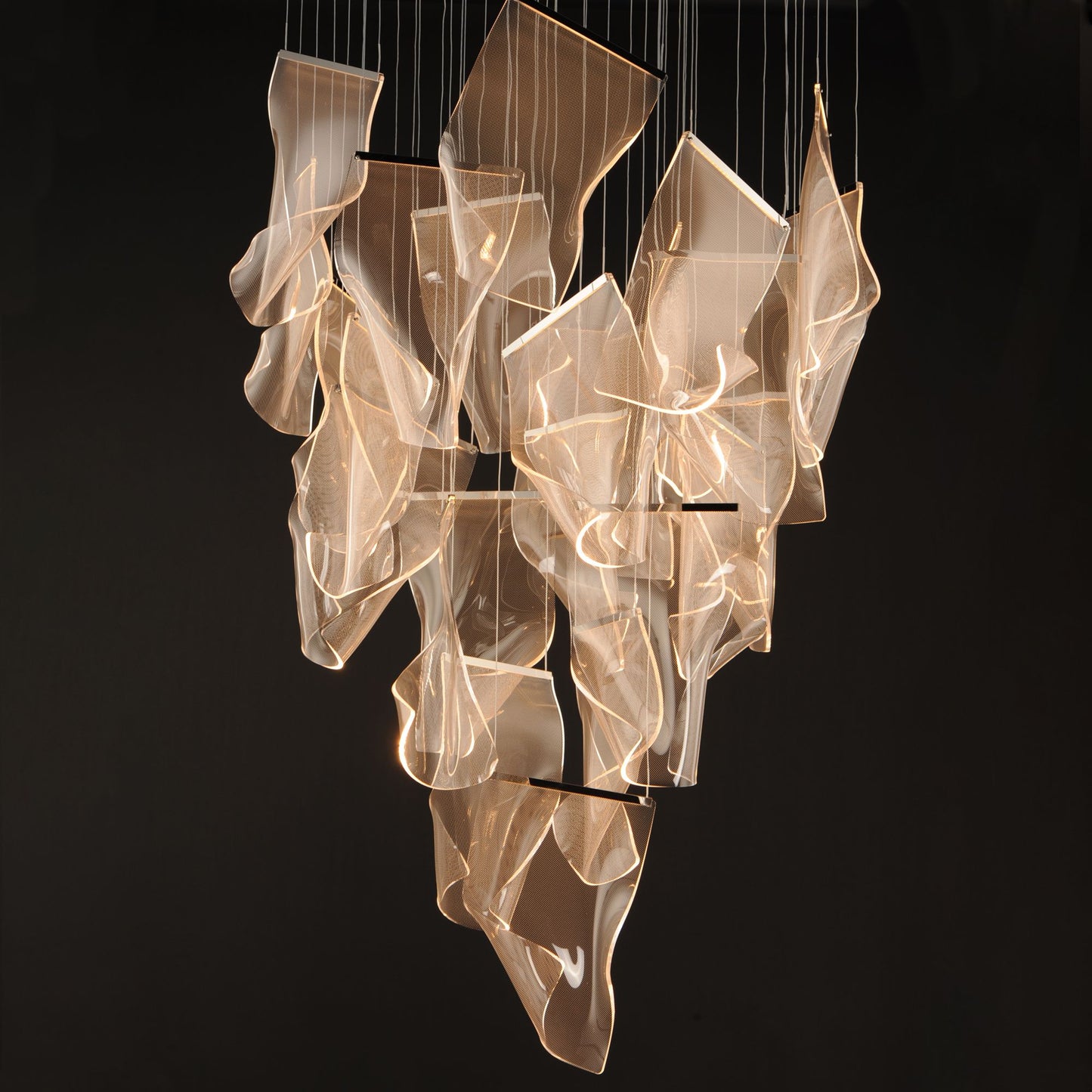 Rinkle 36 1/4"W Polished Chrome Acrylic 24-Light LED Pendant