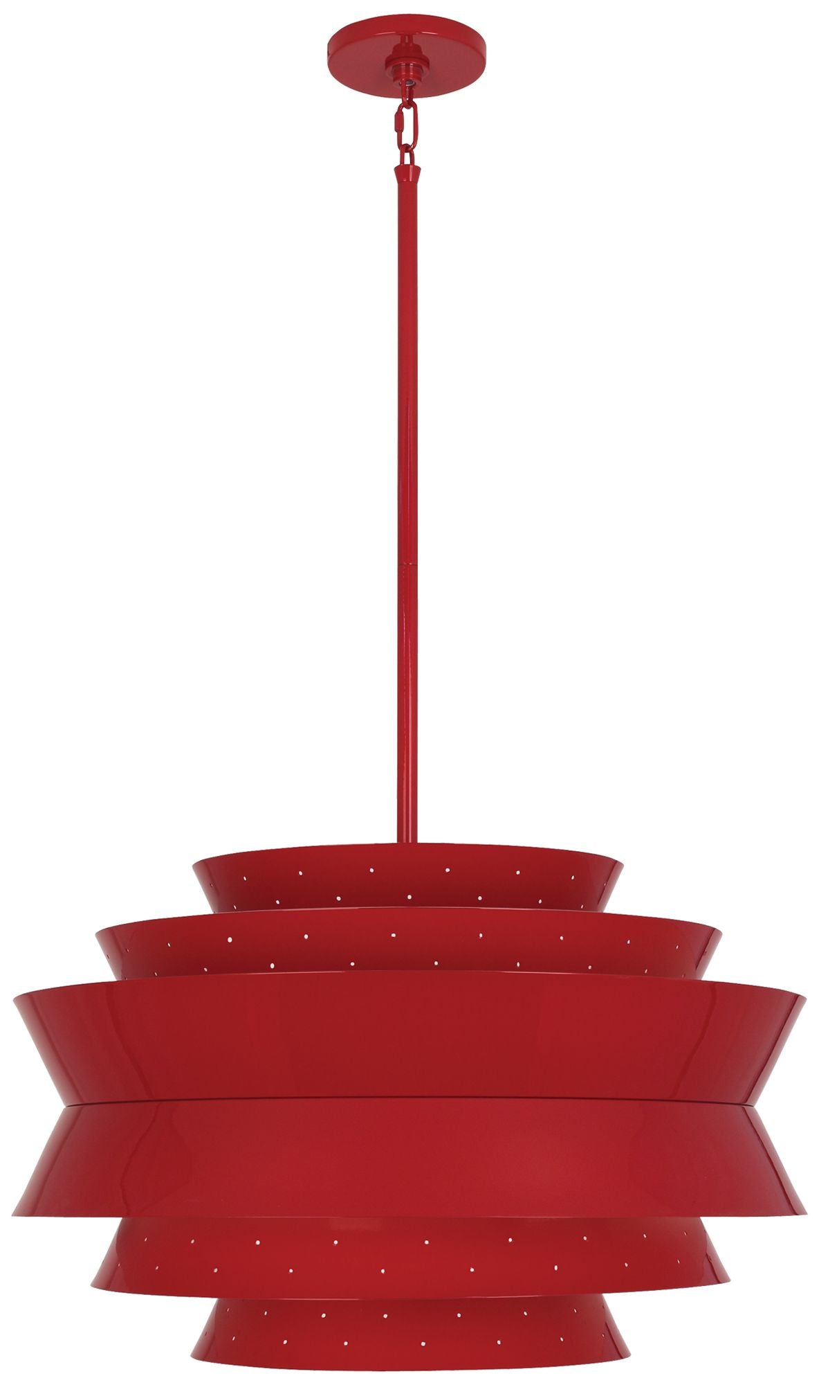 Robert AbbeyPierce Pendant 23" Perforated Metal Robin Red Gloss