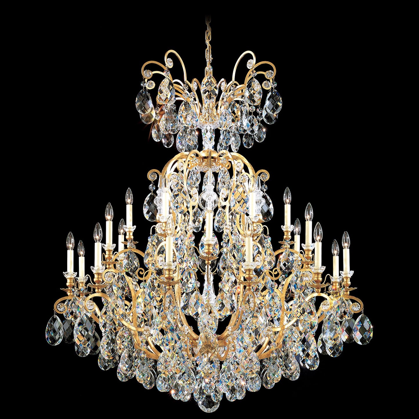 Schonbek Renaissance 45"W Etruscan Gold Crystal Chandelier