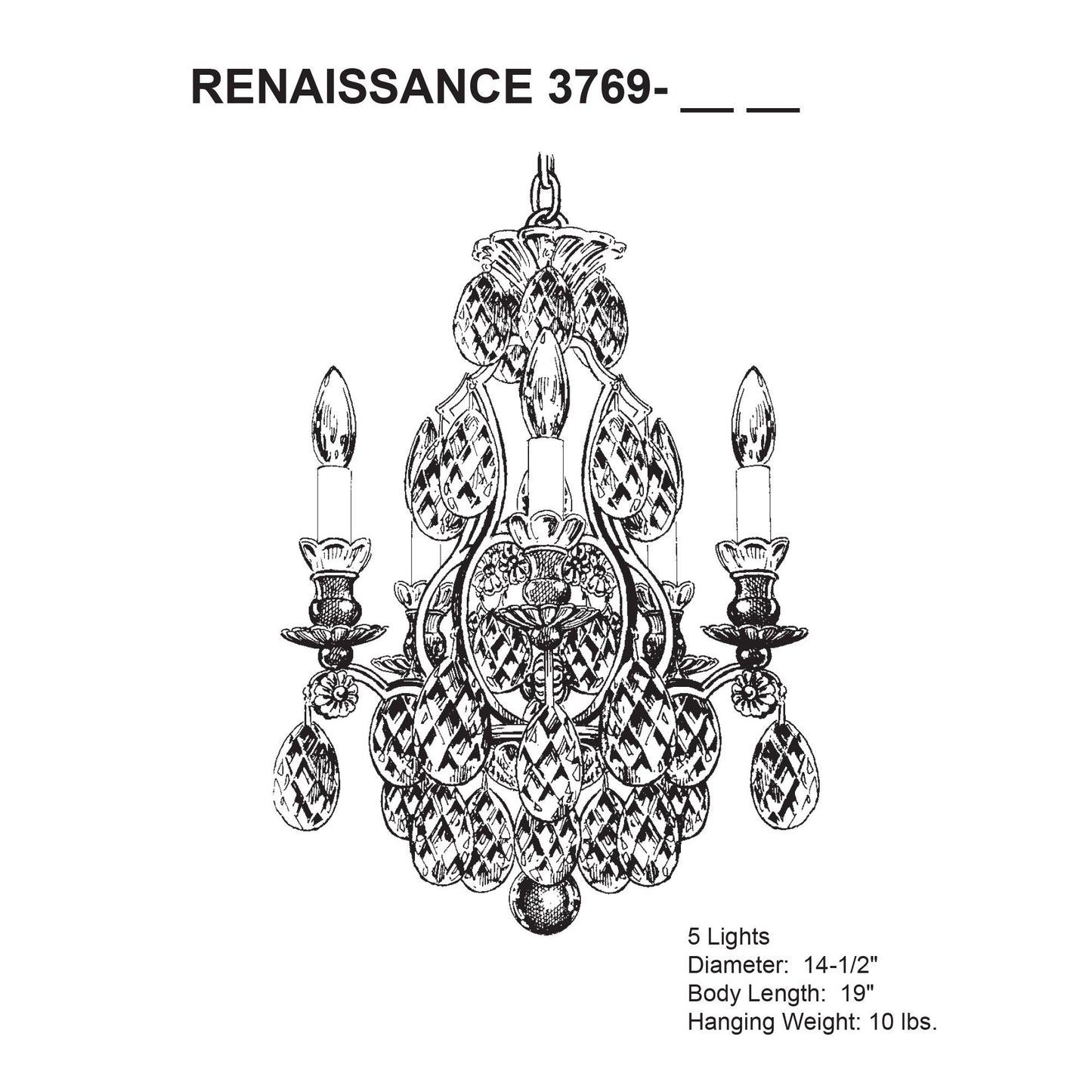 Schonbek Renaissance Collection 14 1/2" Crystal Chandelier
