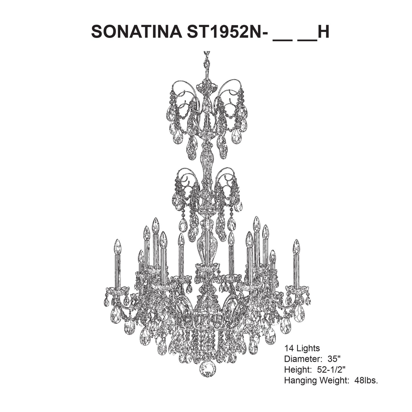 Schonbek Sonatina 35" Wide Silver Crystal Chandelier