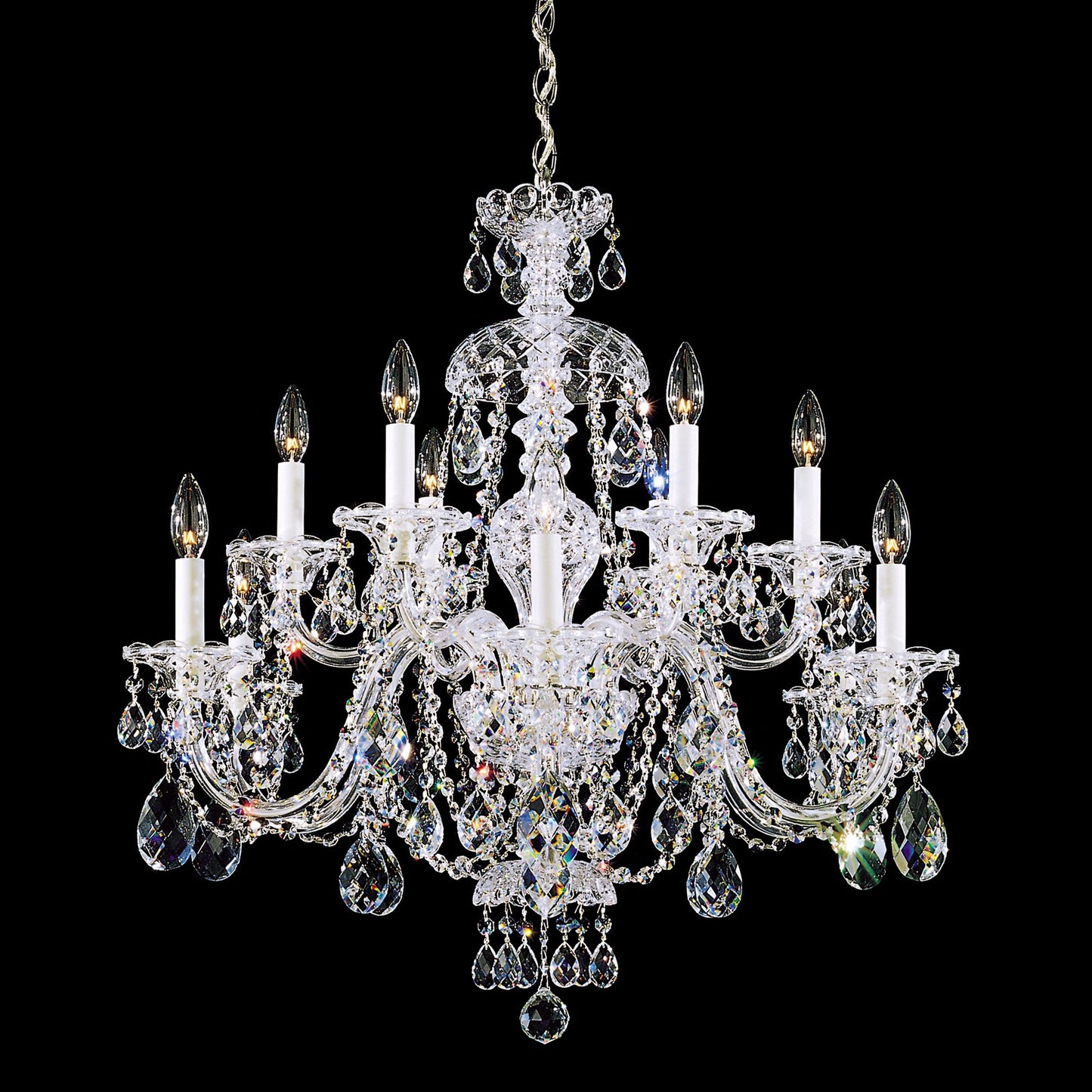 Schonbek Sterling 12-Light Swarovski Crystal Chandelier