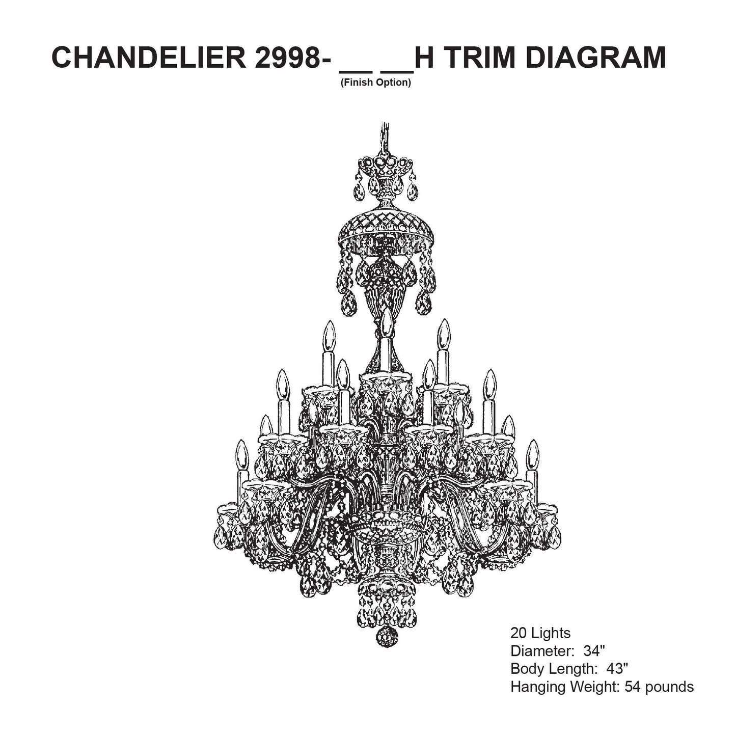 Schonbek Sterling 34" Wide Heritage Crystal Chandelier