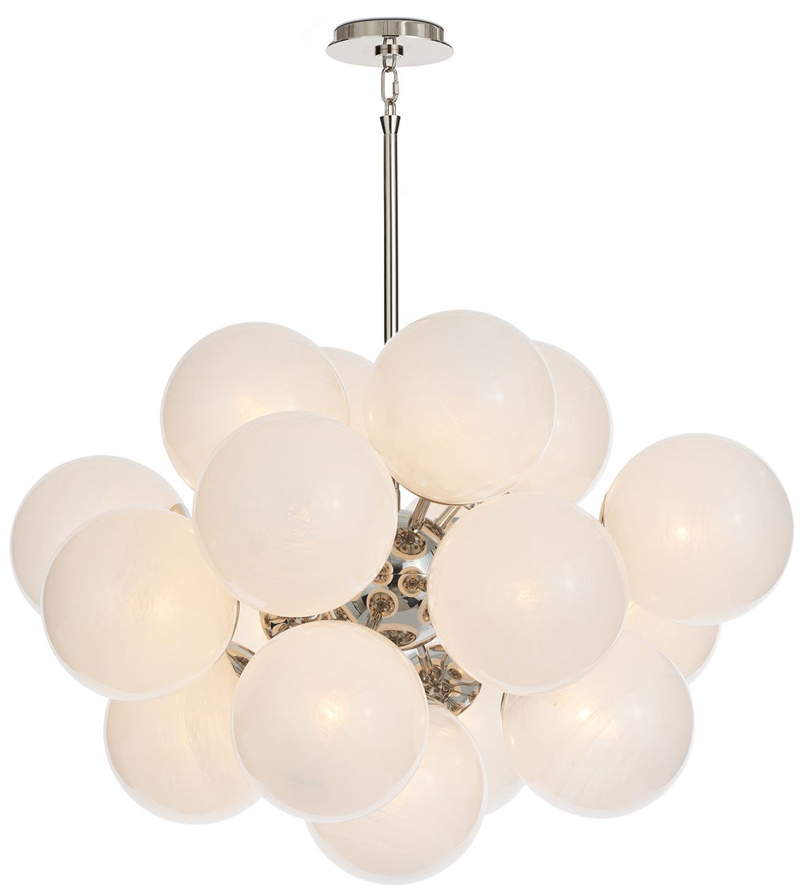 Shine Chandelier (Polished Nickel with Swirl Glass)