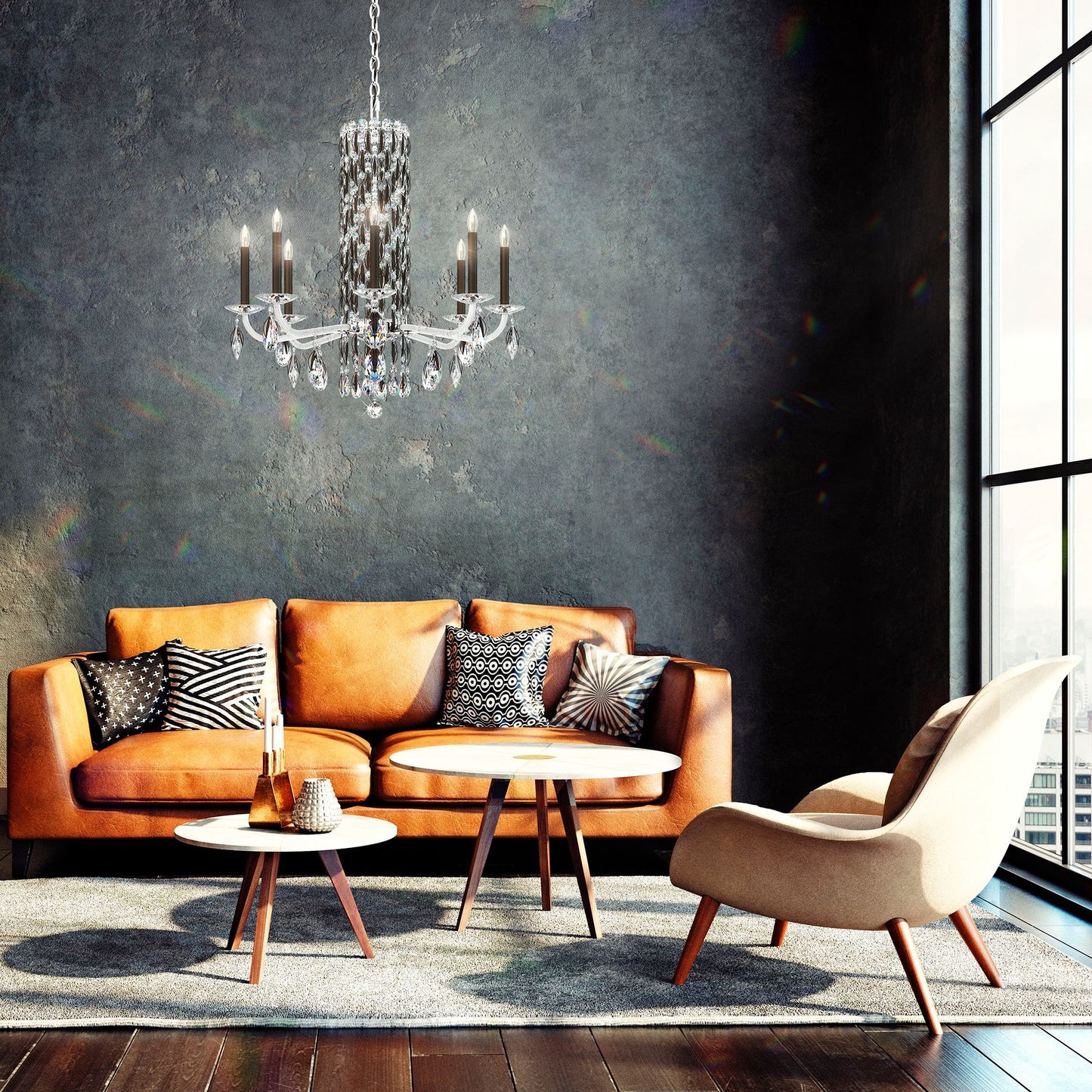 Siena 31"H x 30"W 8-Light Crystal Chandelier in Heirloom Gold